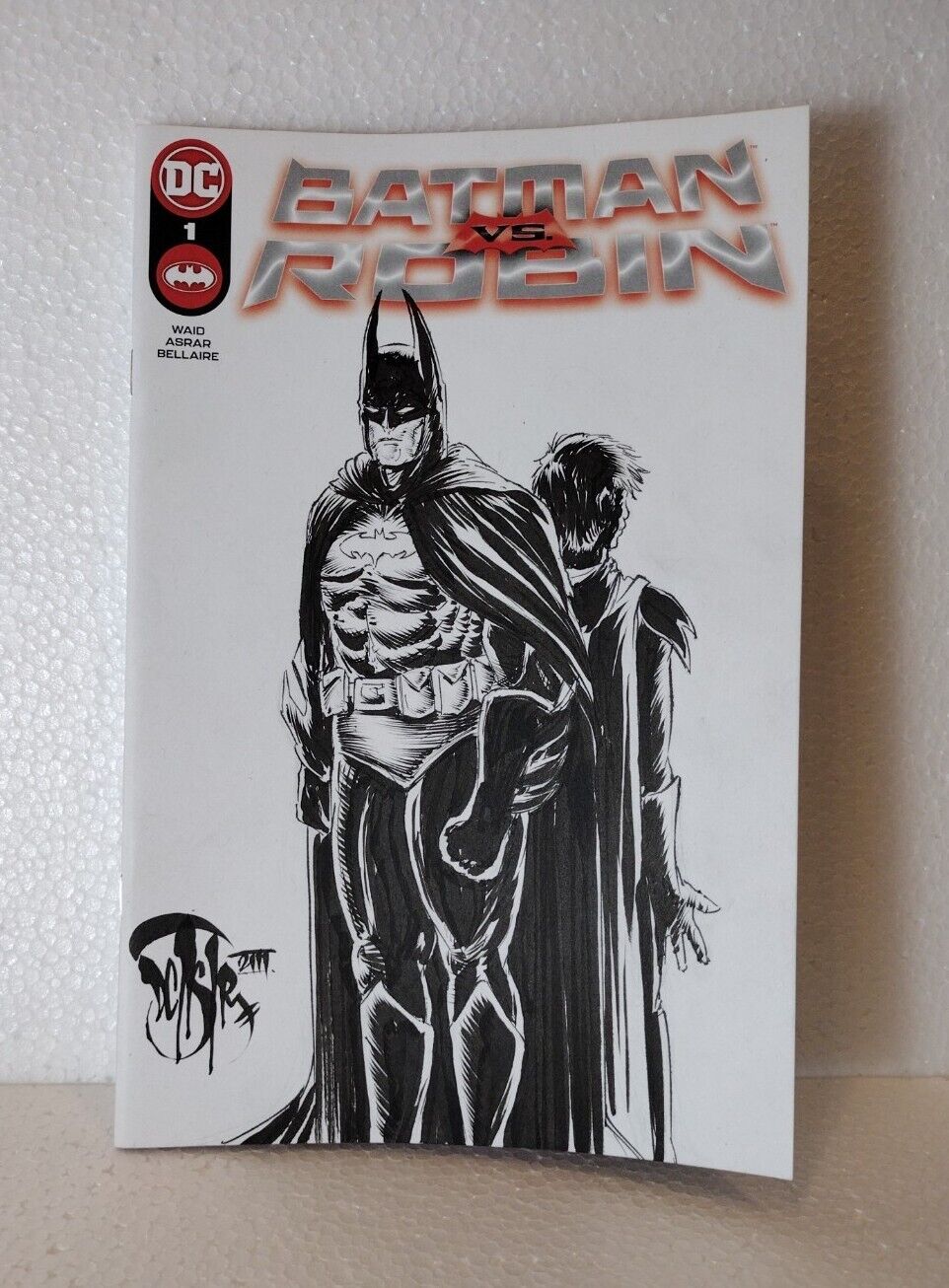 BATMAN VS ROBIN 1 (2022) Blank Cover Variant DC Comic w Original DCastr Art