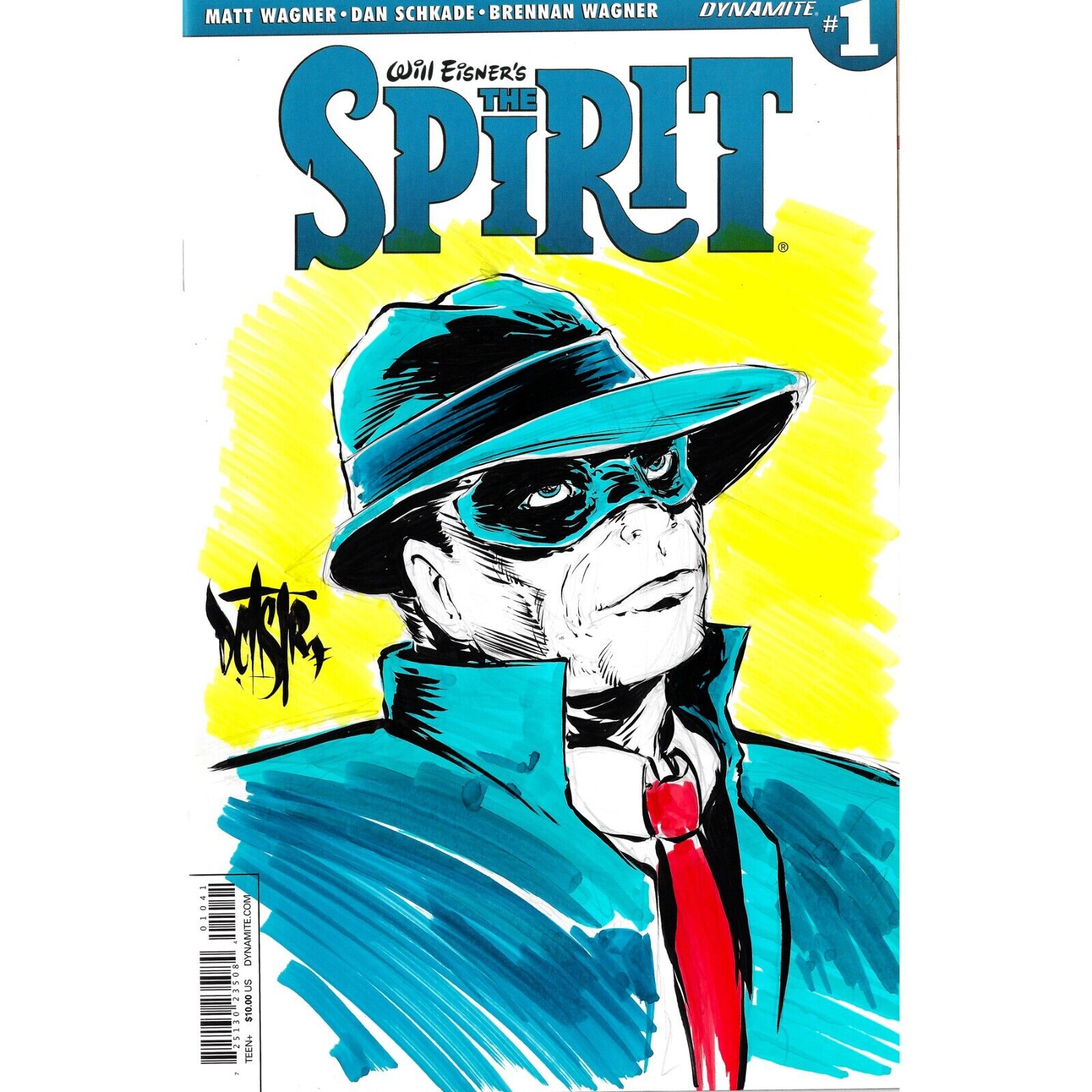 The Spirit #1 Blank Sketch Variant Cover Comic 2015 W Original Art Dave Castr