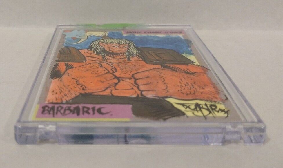 Indie Comic Icons (2023) ARG Sketch Card w Original Barbaric Art Larsenverse