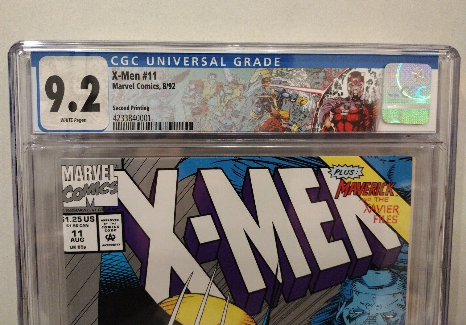 X-Men 11 (1992) Marvel Comic Jim Lee 2nd Print Pressman Silver Variant CGC 9.2