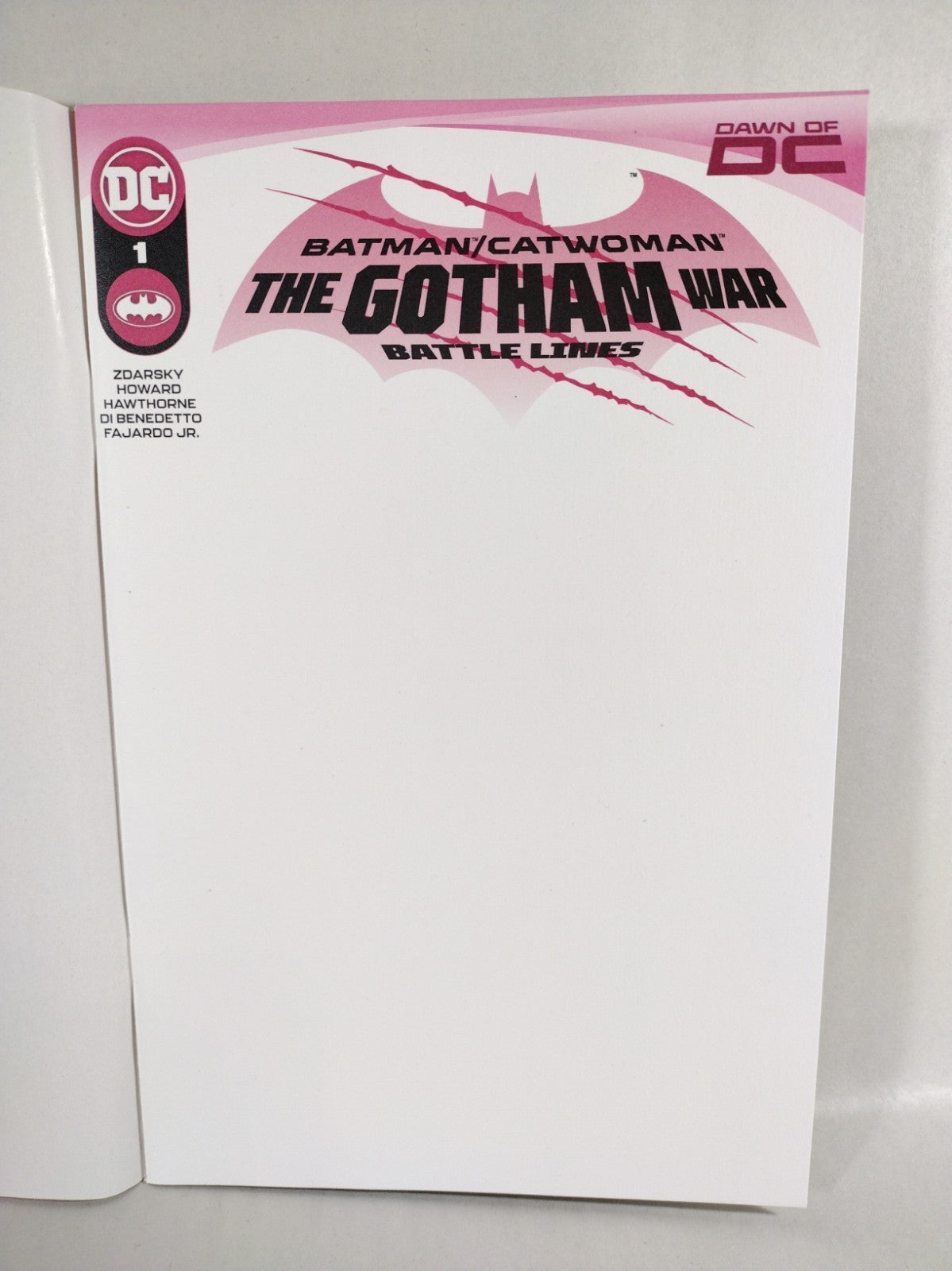 Batman Catwoman Gotham War #1 (2023) DC Blank Sketch Variant Cover Comic NM