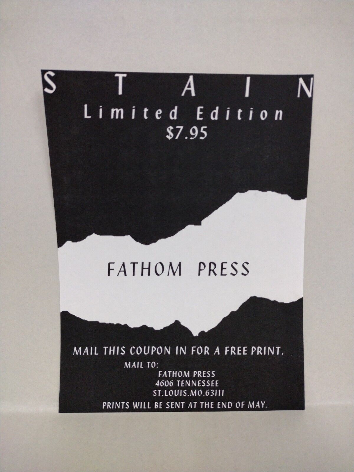 Stain #1 (1998) Fathom Press Signed Limited Edition Comic Tim Tyler Boeckelmann 