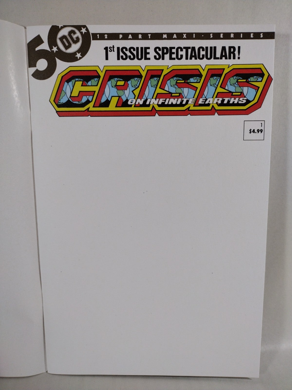 Crisis On Infinite Earths 1 (2024) DC Comic Facsimile Edition Blank Sketch Cover