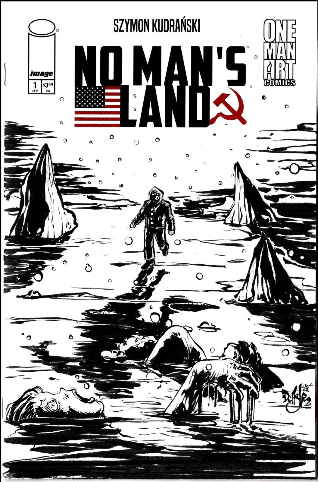 No Man's Land #1 (2025) Image Sketch Cover Comic W Original Dave Castr Art