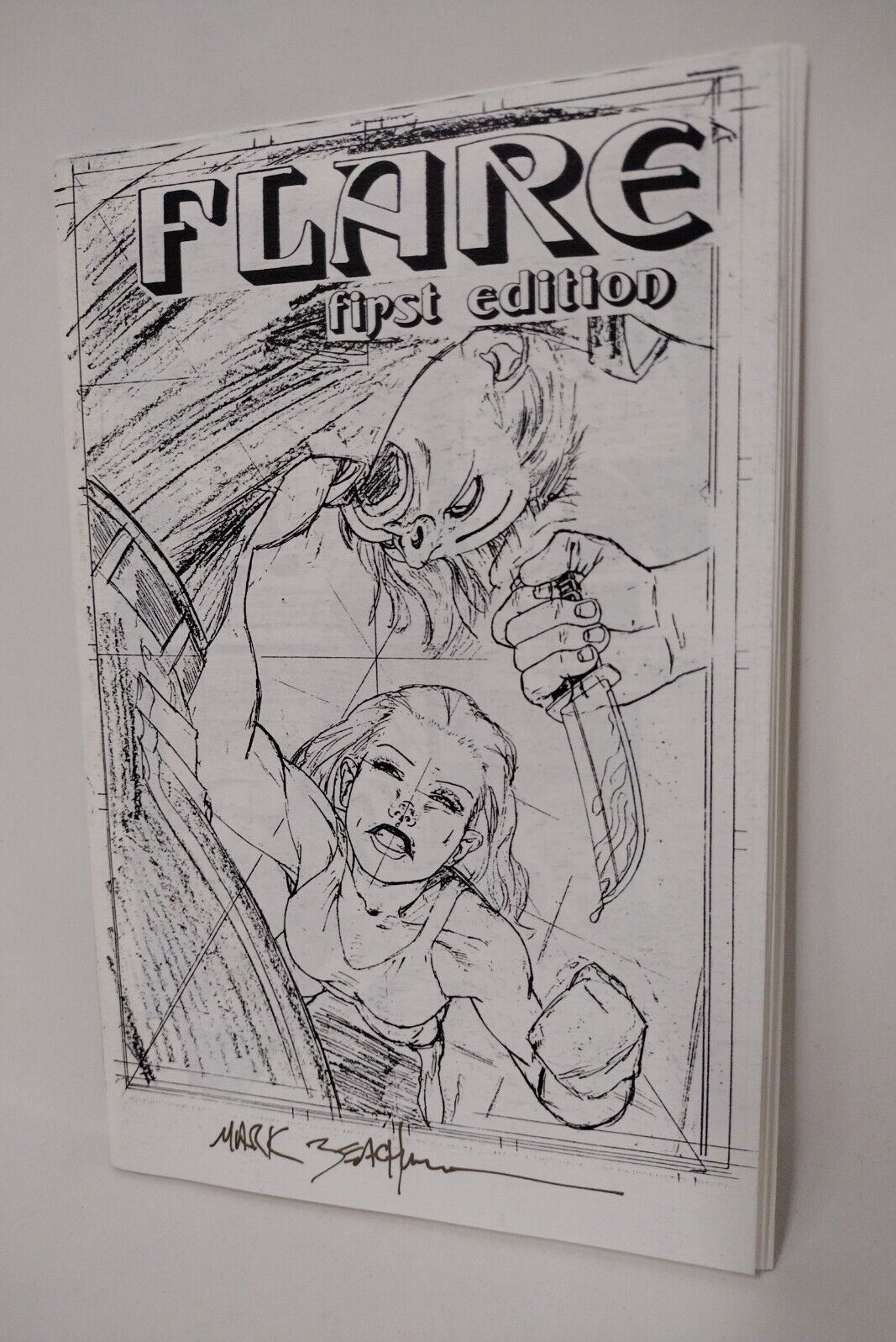 Flare #5 First Edition (1993) Rare Signed Production Ashcan Mark Beachum Heroic