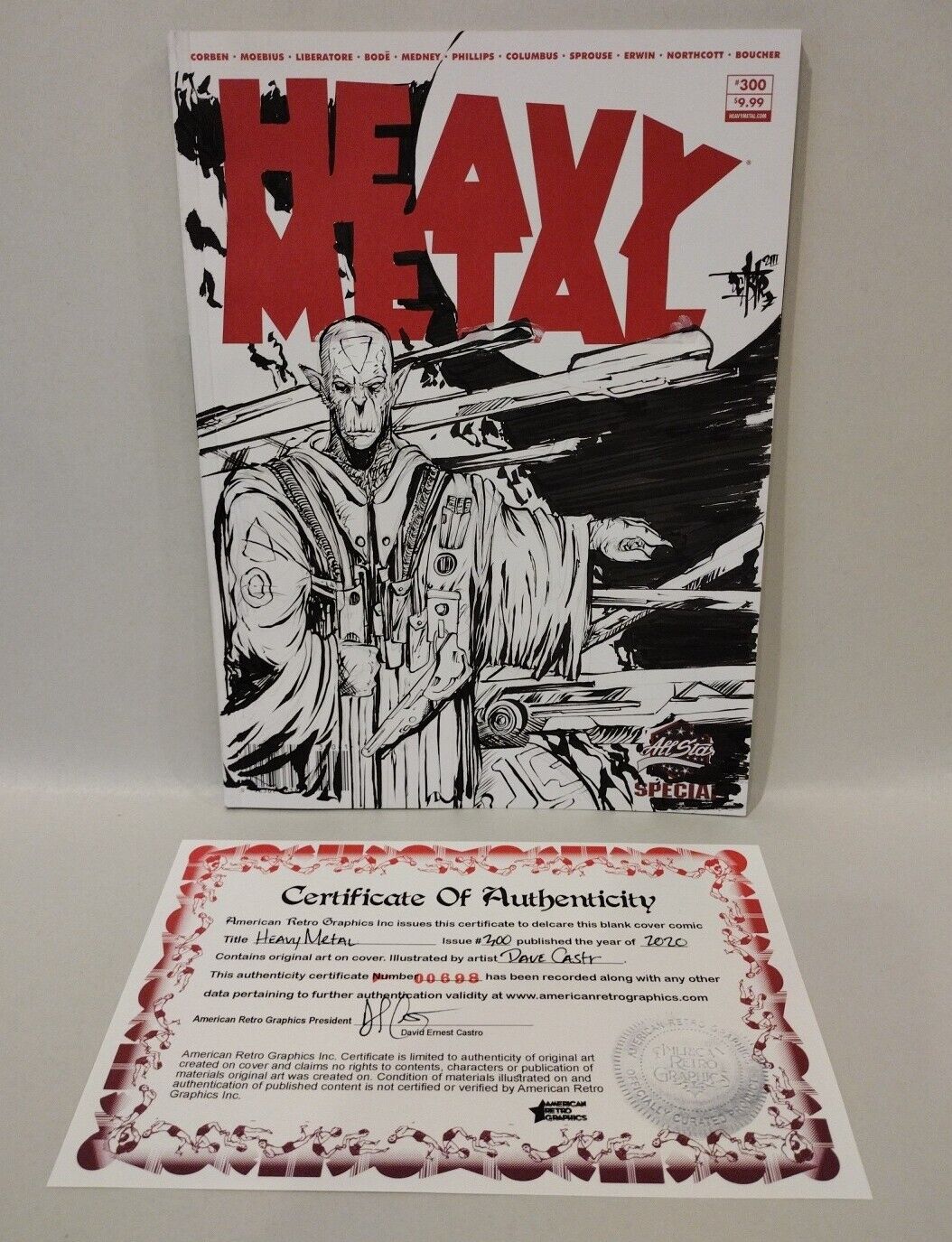 Heavy Metal Magazine 300 (2020) Blank Sketch Cover Variant w Original Gail Art