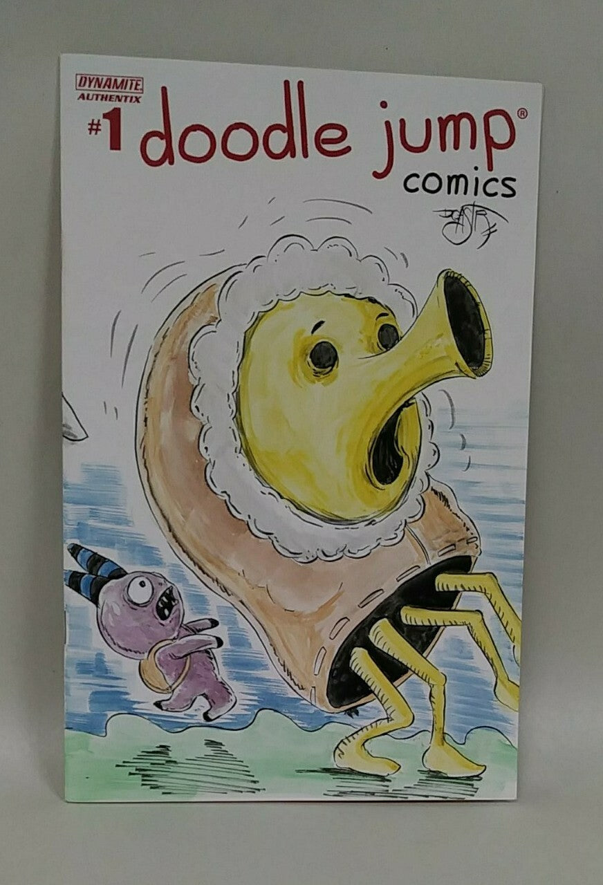 Doodle Jump Comics 1 Keenspot 2014 Sketch Cover Comic W Original Dave Castr Art