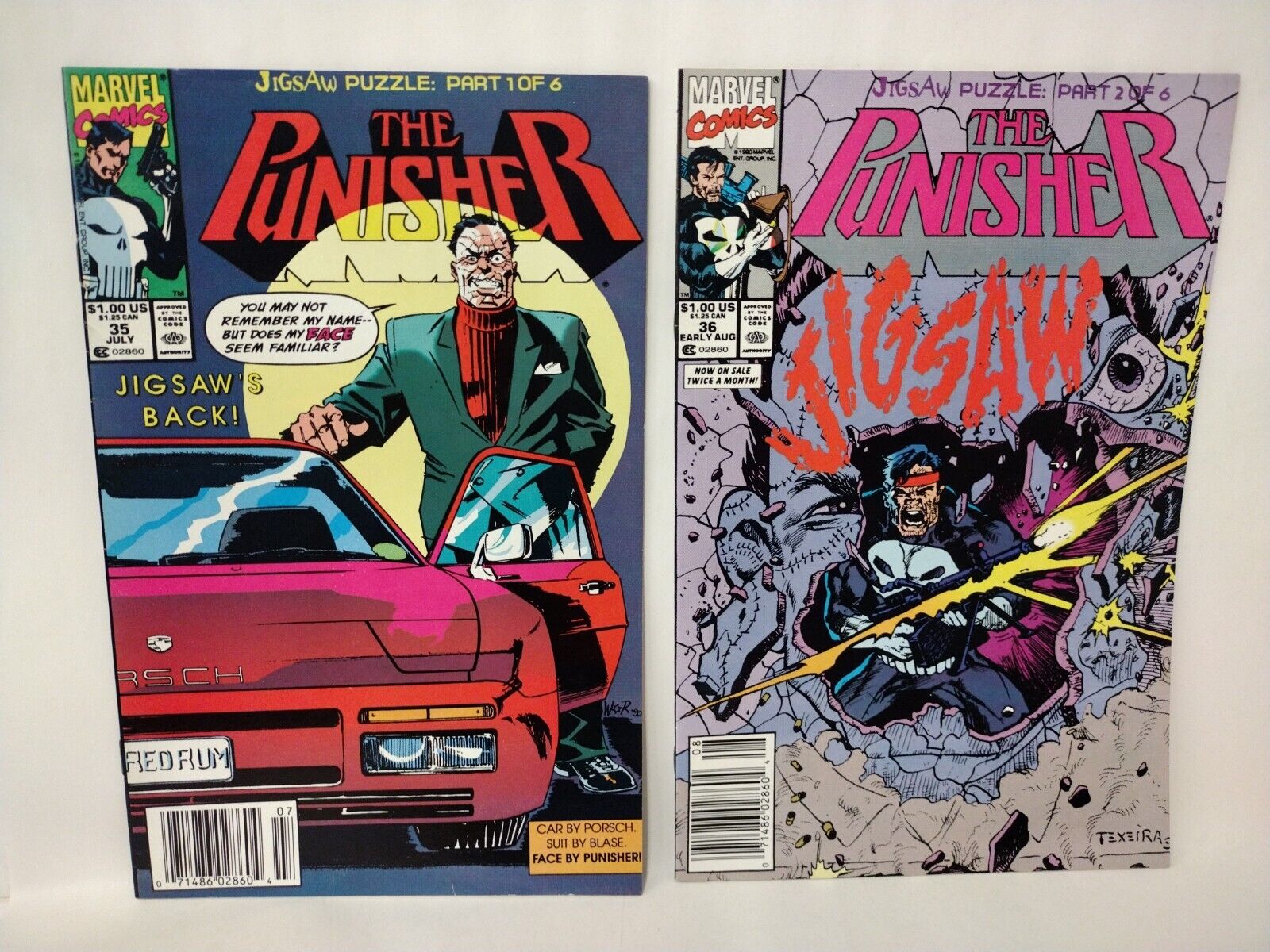 Punisher (1990) Jigsaw Puzzle Pt 1-6 Complete Marvel Story Arc 35 36 37 38 39 40