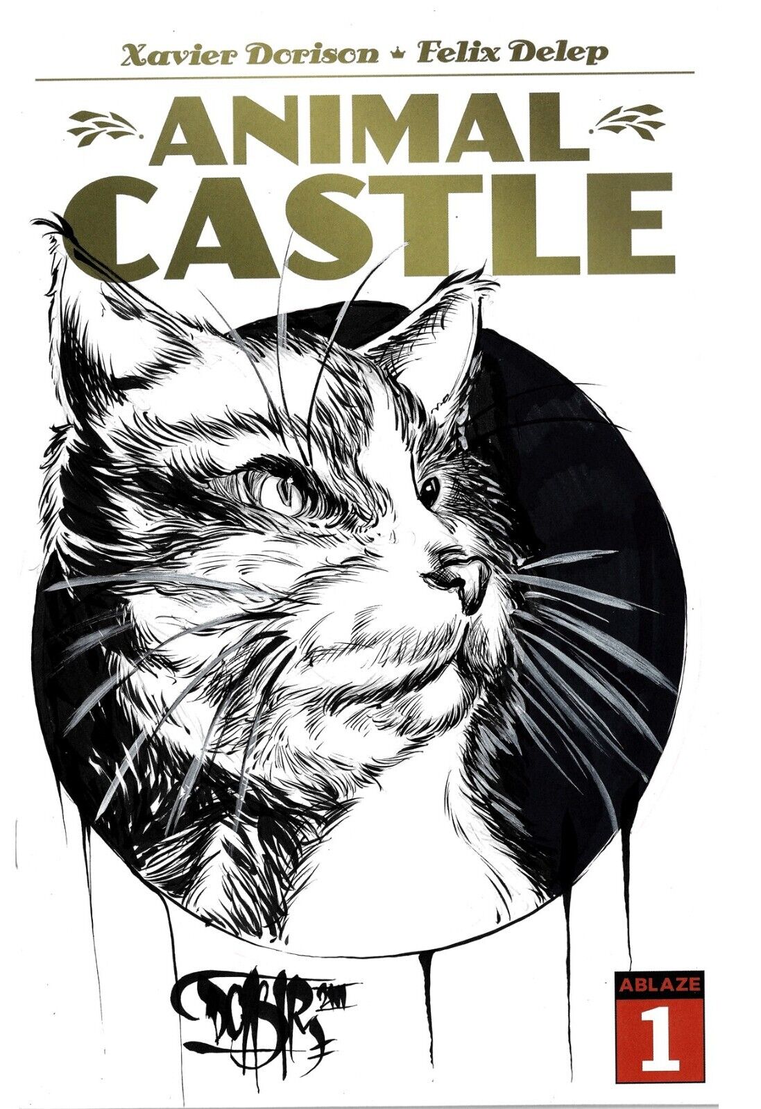 Animal Castle 1 (2022) Ablaze Sketch Cover Variant Comic w Original DCastr Art