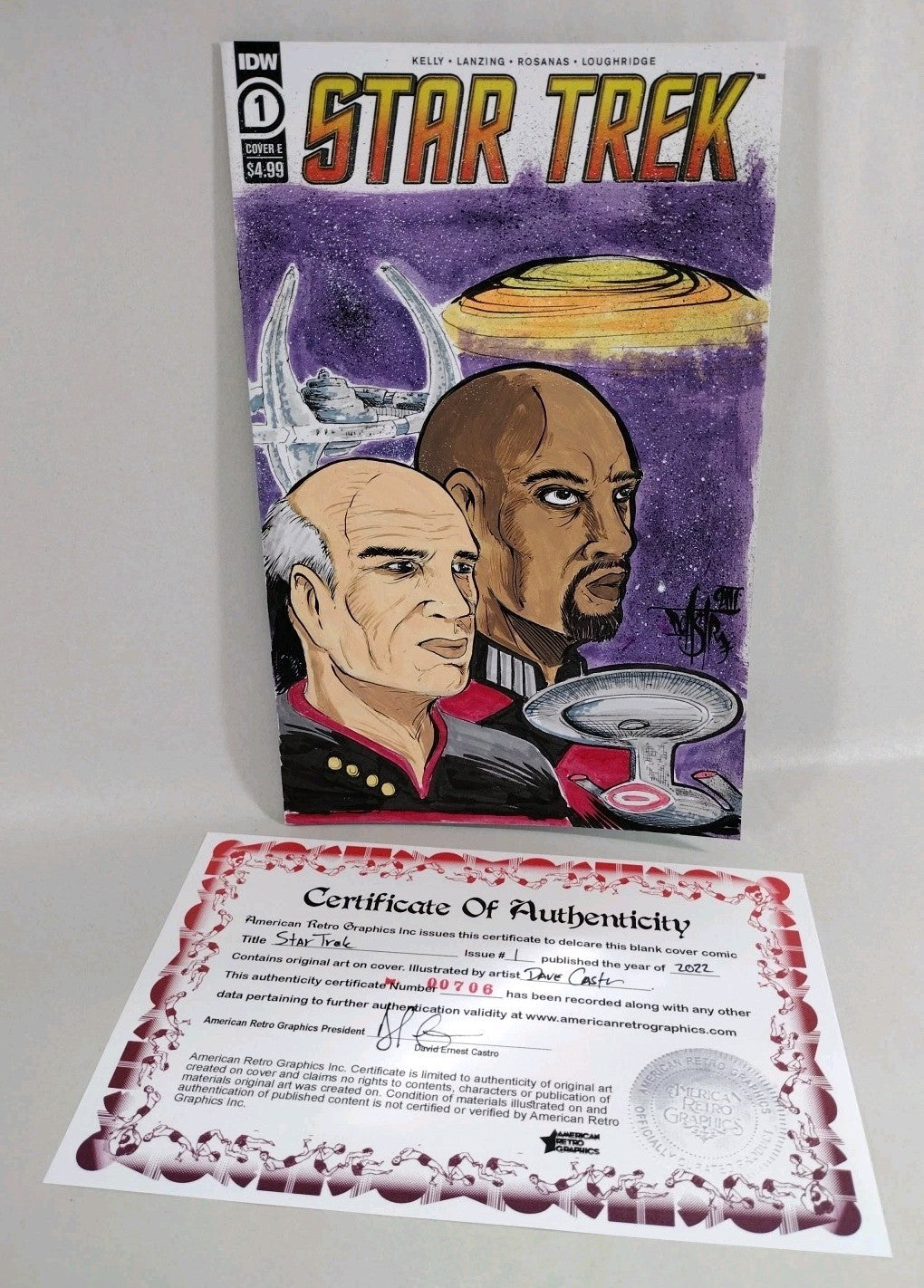 Star Trek #1 (2022) IDW Sketch Cover Variant Comic W Original Dave Castr Art