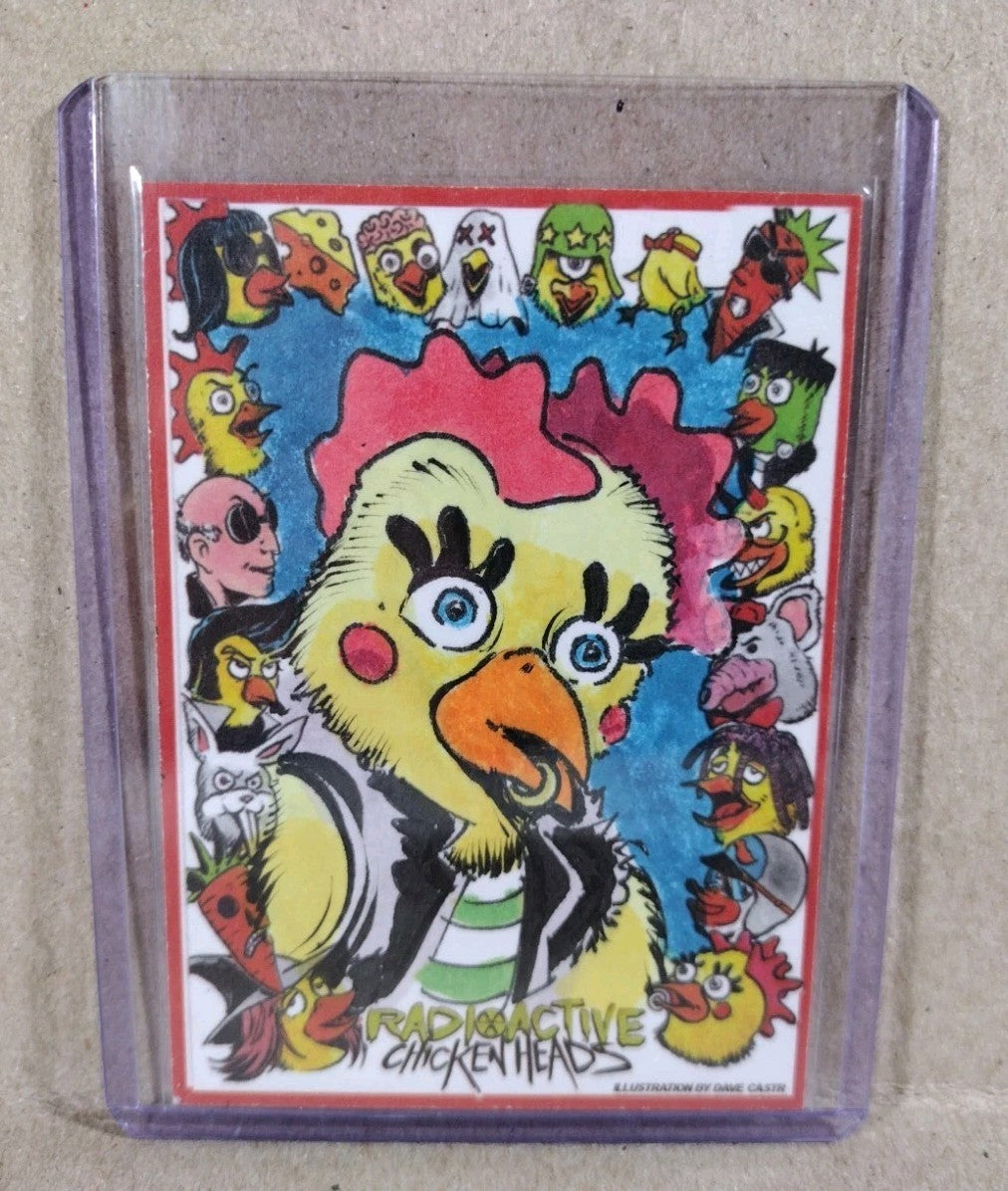 Radioactive Chicken Heads Exclusive Sketch Card W Original Punky Rooster Art