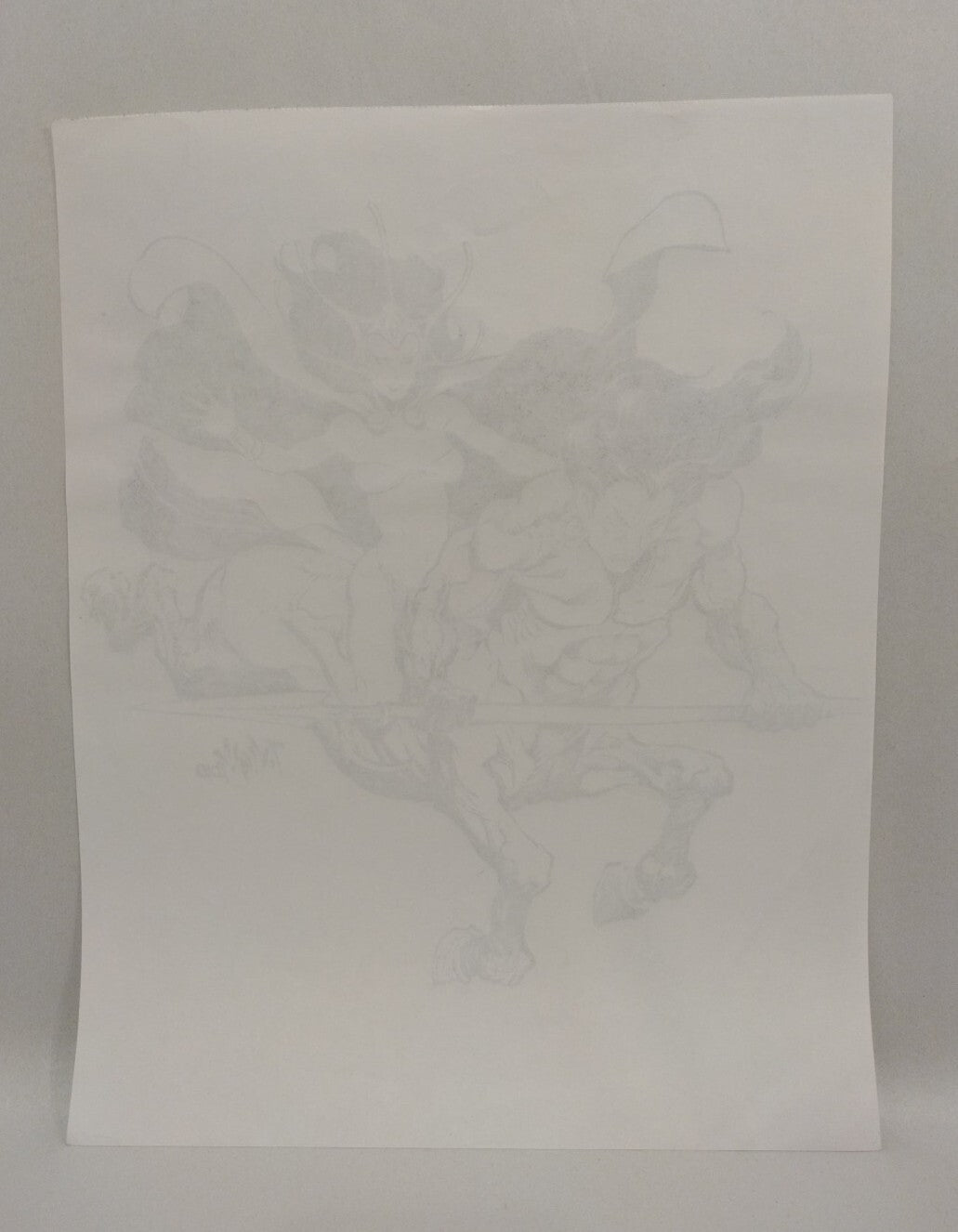 Original Tim Vigil Moon Maid & Centaur Inked Illustration 11 X 14 Signed