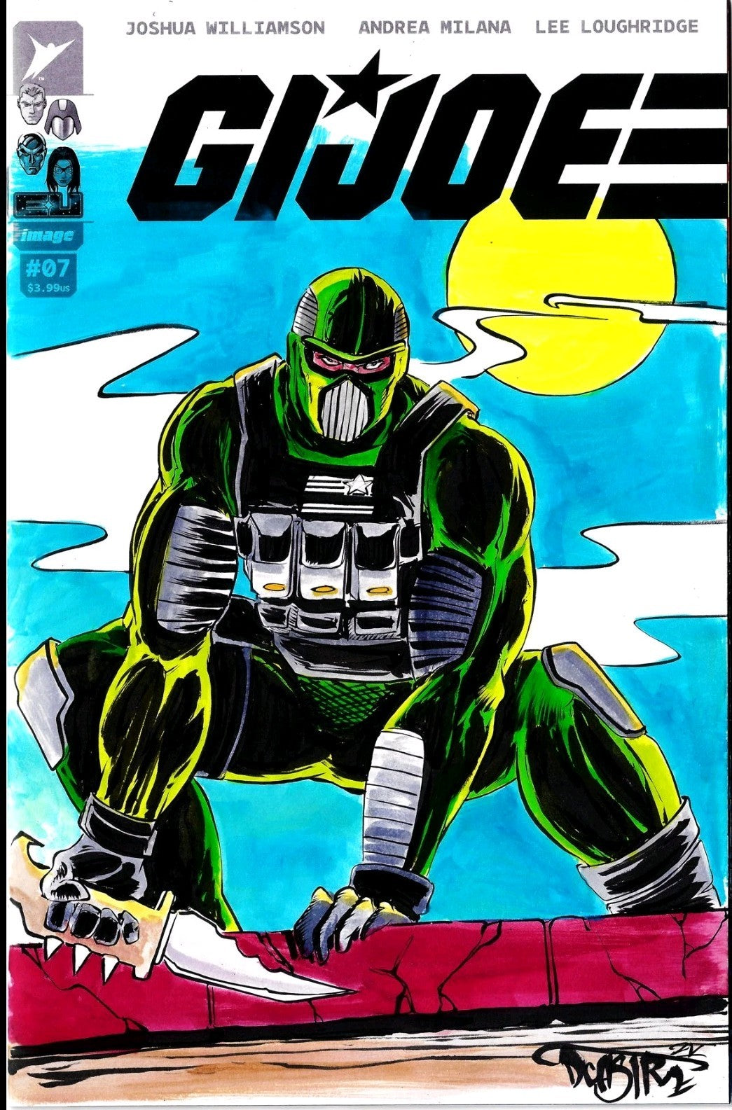 GI Joe #7 (2025) Image Sketch Cover Var Comic W Original DCastr Beach Head Art