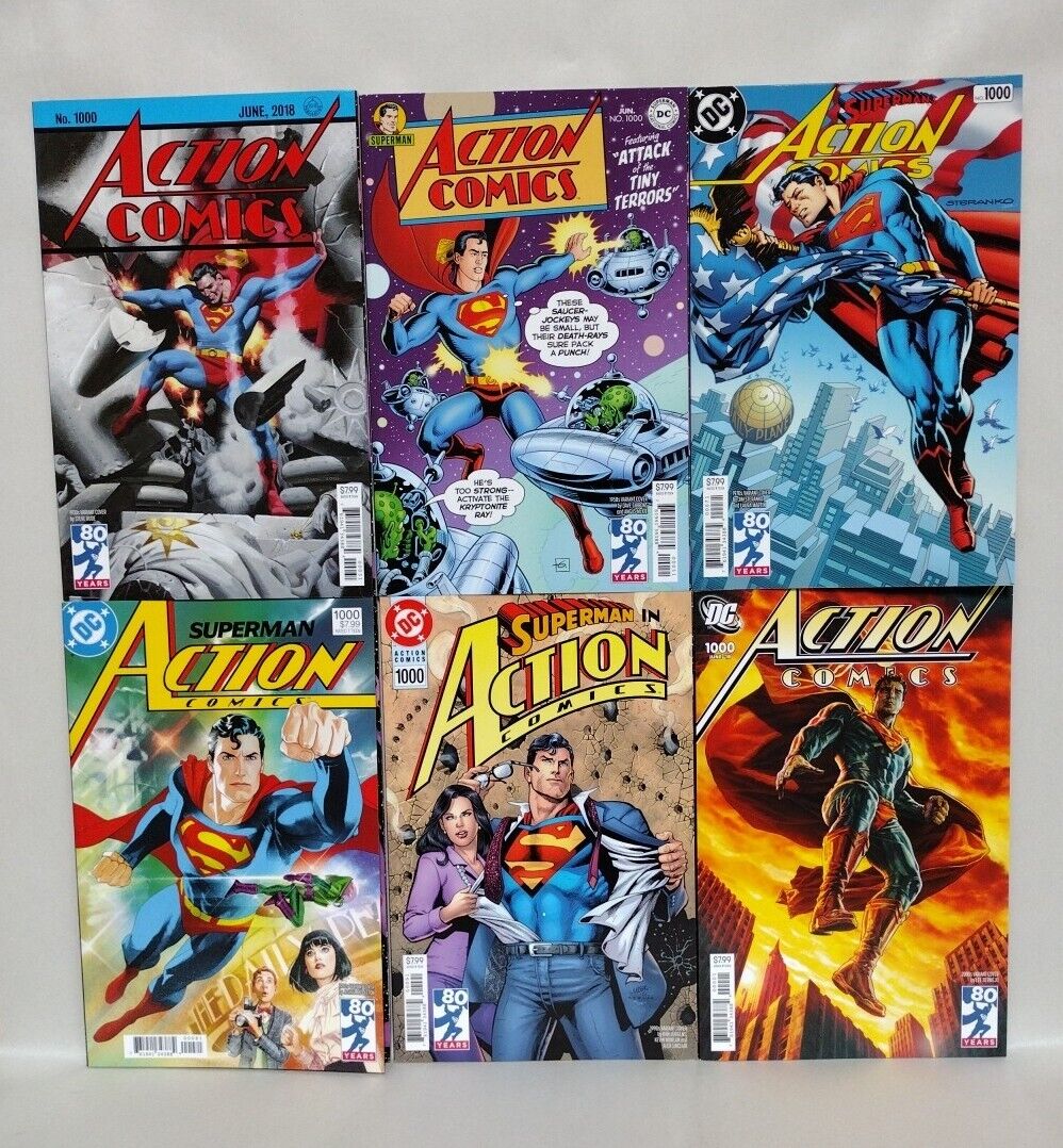 Action Comics 1000 (2018) DC Comic 30s 50s 70s 80s 90s 00s 6pc Variant Set VF-NM