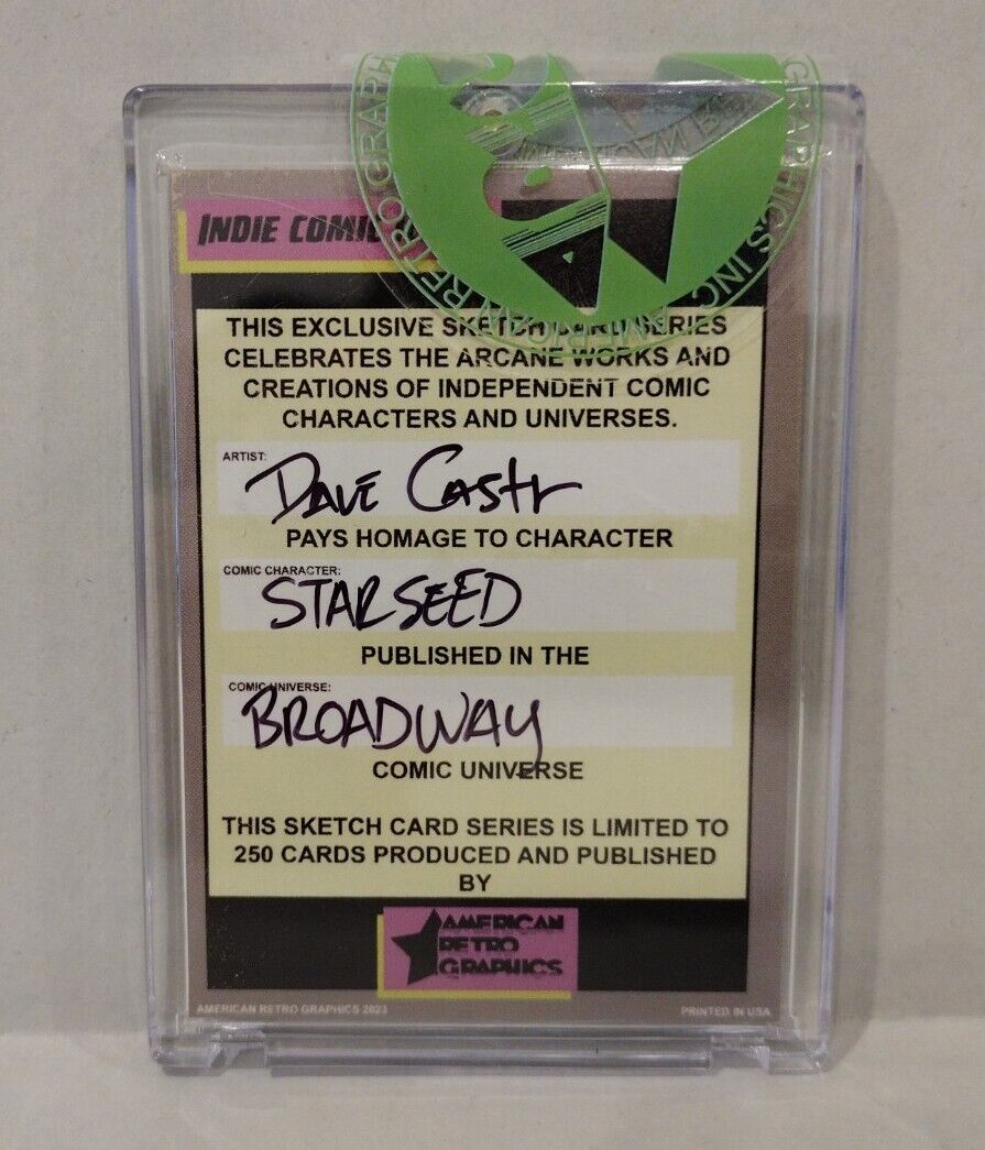 Indie Comic Icons (2023) ARG Sketch Card w Original Starseed Broadway Art DCastr