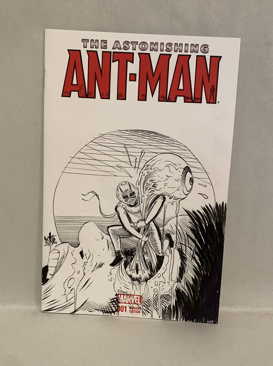 ANT-MAN, THE ASTONISHING #1 Blank Variant Cover Comic W Original Art Dave Castr