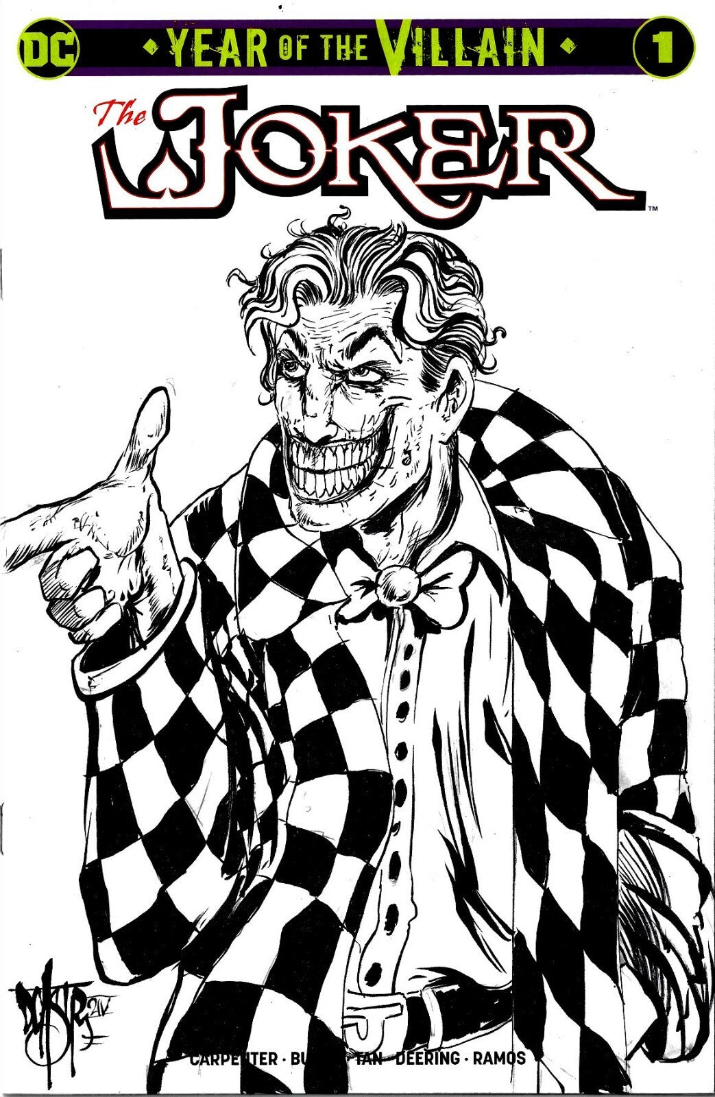 Joker Year Of The Villain 1 (2019) DC Sketch Variant Comic W Original DCastr Art