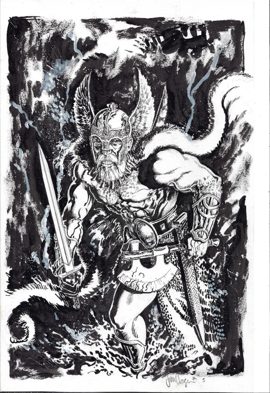 Dark Kingdom Original Jason Crager Comic Art 11 X 17 Horror Fantasy Inked