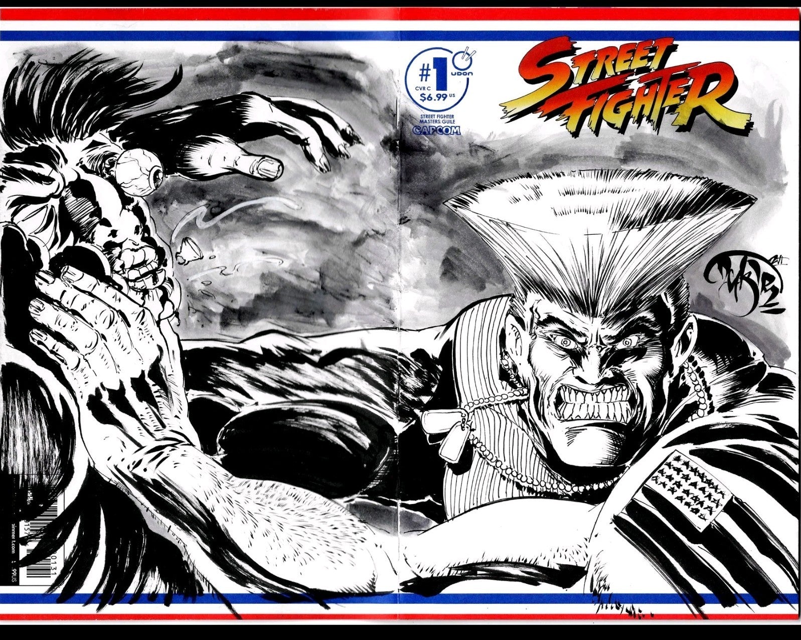 Street Fighter Masters Guile 1 (2026) Udon Capcom Sketch Cover W Original Art