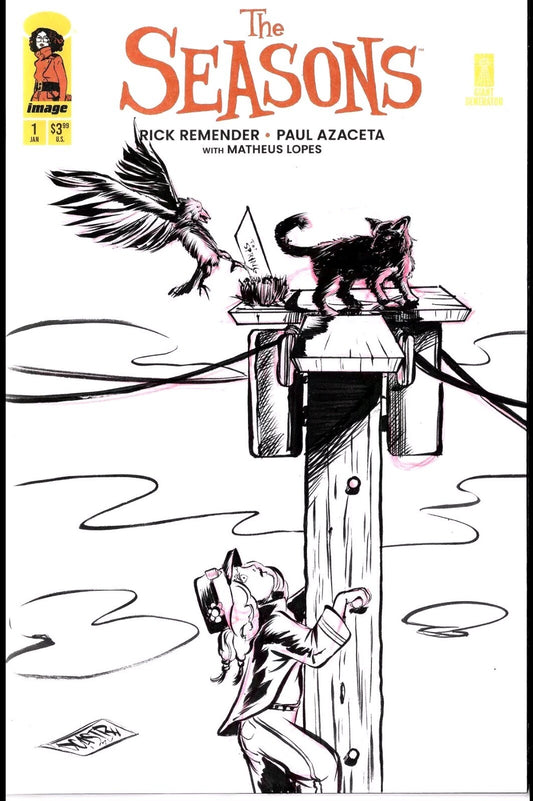 Seasons #1 (2025) Rick Remender Image Comic Sketch Variant W Original DCastr Art