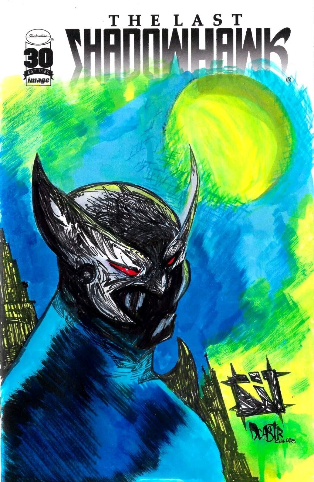 LAST SHADOWHAWK #1 Sketch Cover Variant Image Comic w Original JAG Art COA