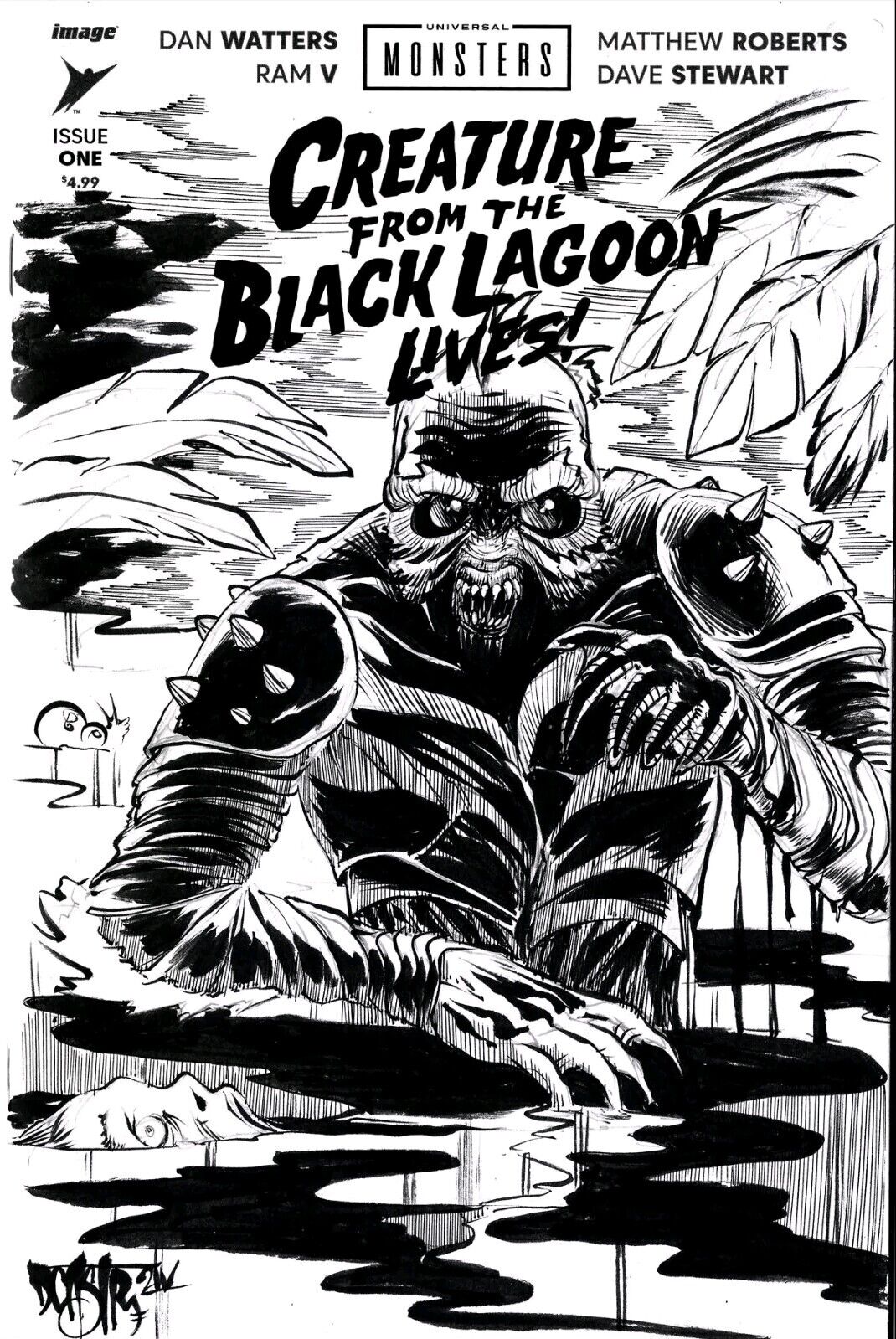 Creature From Black Lagoon #1 (2024) Image Comics Sketch Variant W Original Art 