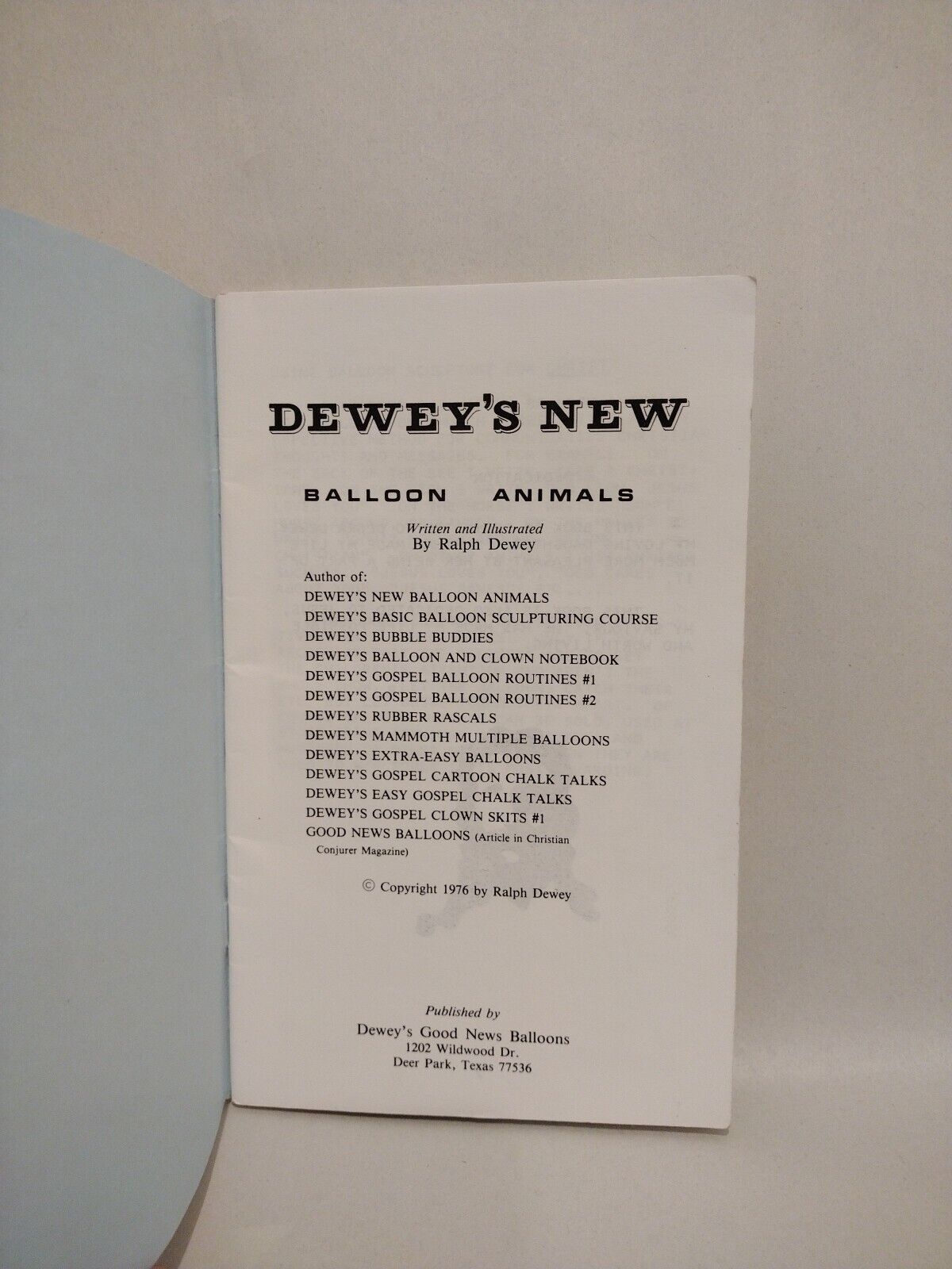 Balloon Sculpture How To Book Lot Of 7 (1976-1994) Ralph Dewey Marvin Hardy