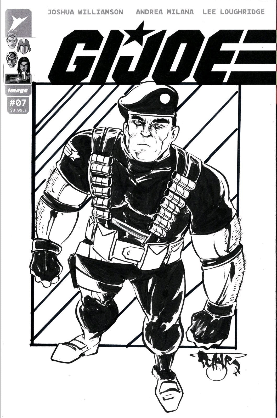 GI Joe #7 (2025) Image Sketch Cover Variant Comic W Original DCastr Flint Art