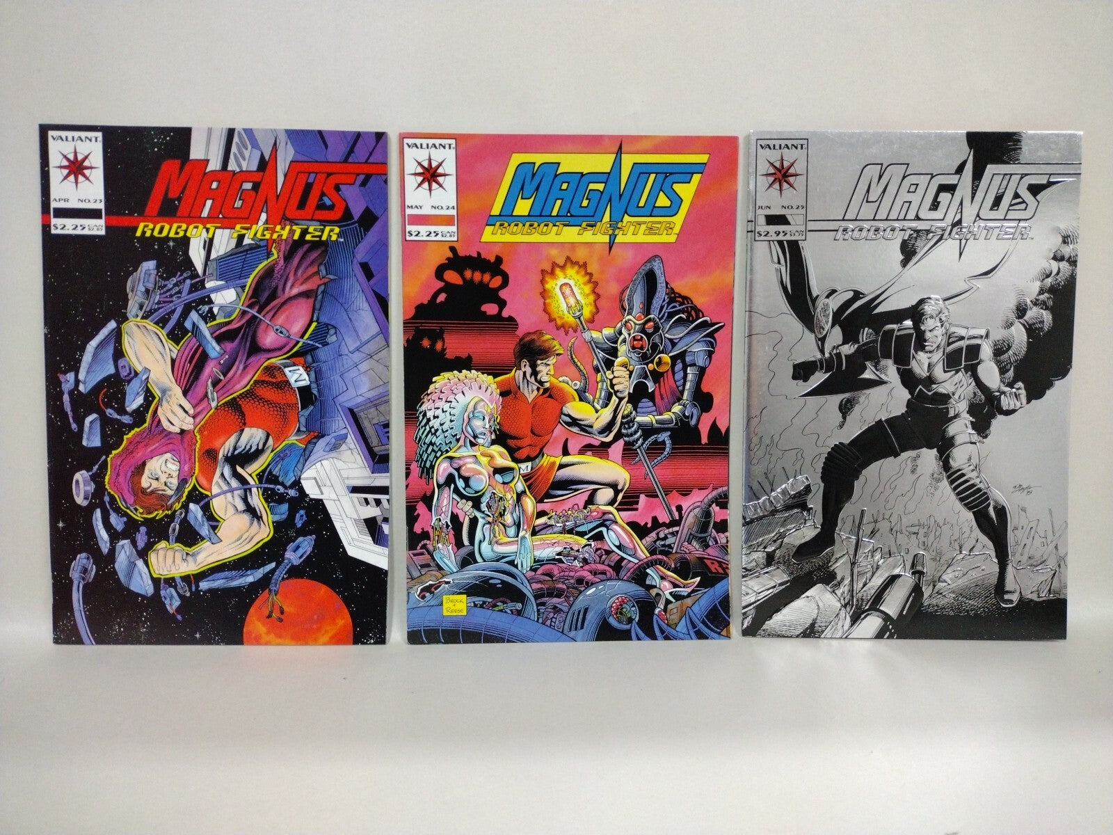 Magnus Robot Fighter (1991) Valiant Comic Lot Set #1-4 W Cards 9-11 14-25 FN-NM