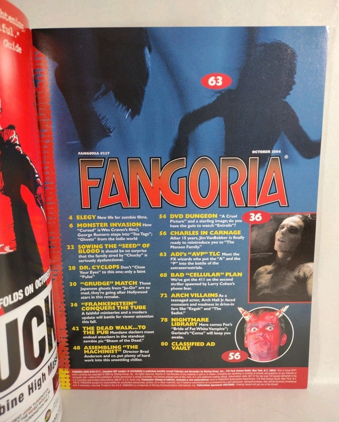 FANGORIA Magazine #237 (2004) Shaun Of The Dead Seed Of Chucky Machinist NM