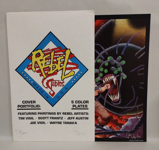 Rebel Studios Cover Portfolio (1992) Signed Joe Vigil David Barbor 5 Print Set 
