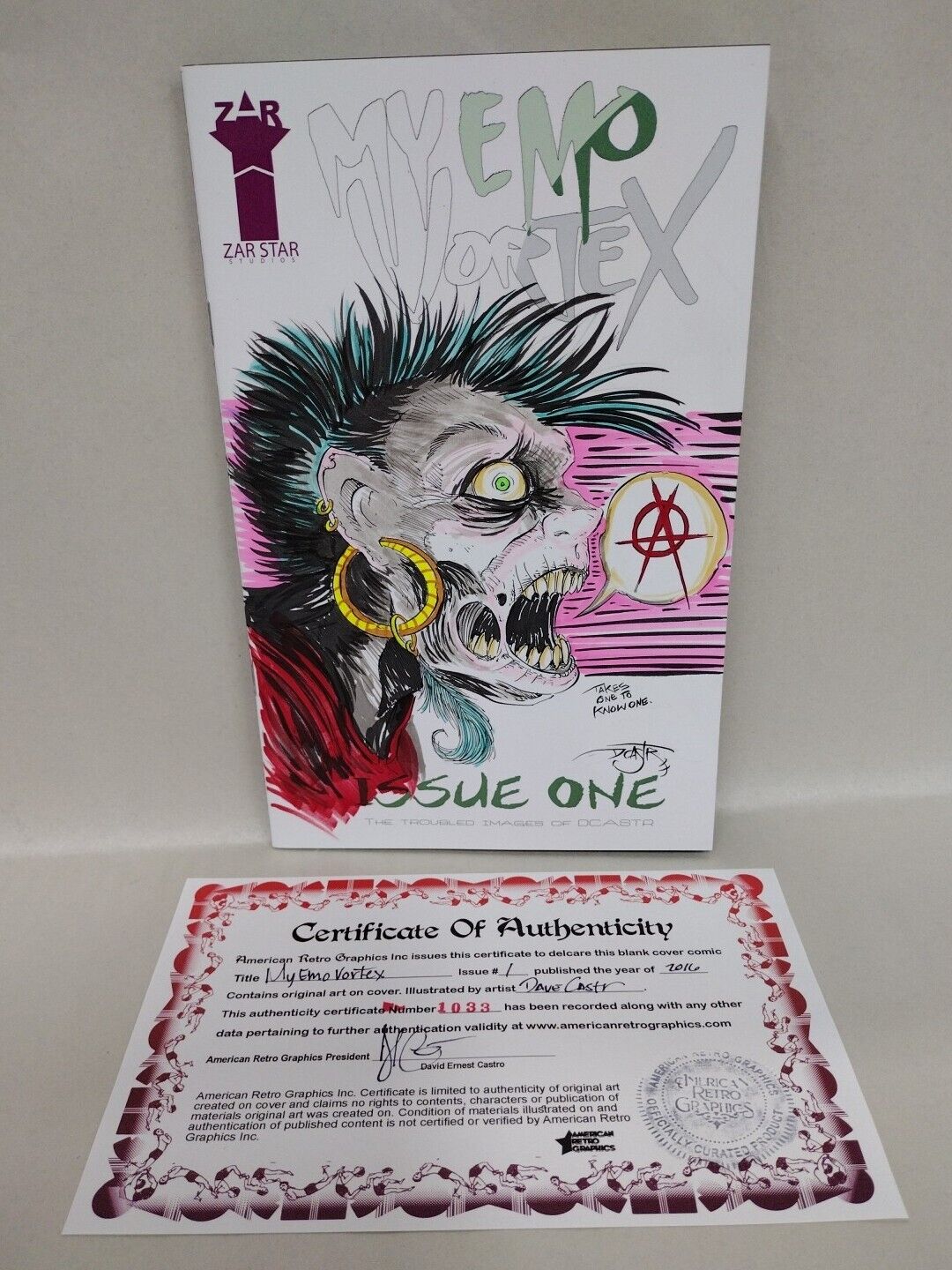 MY EMO VORTEX #1 (2016) ZS Studios Sketch Cover W Original Seer Art Dave Castr