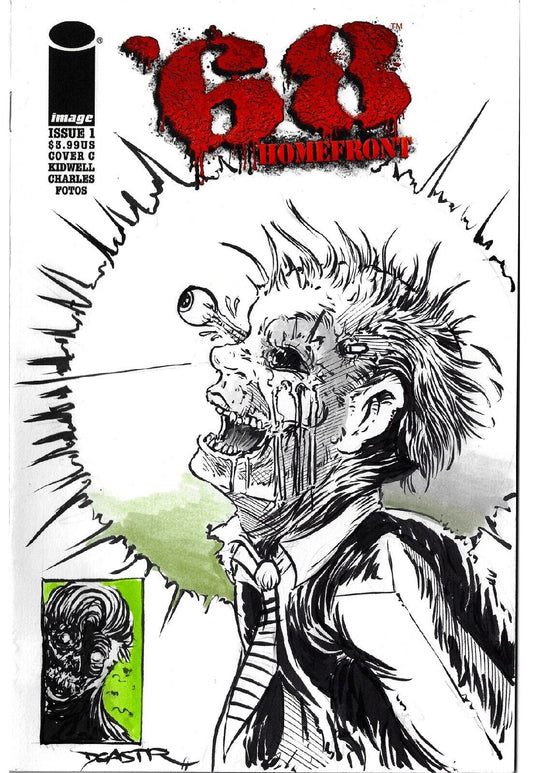 68 Homefront #1 Blank Variant Image Comic w Original Dave Castr Zombie Art COA