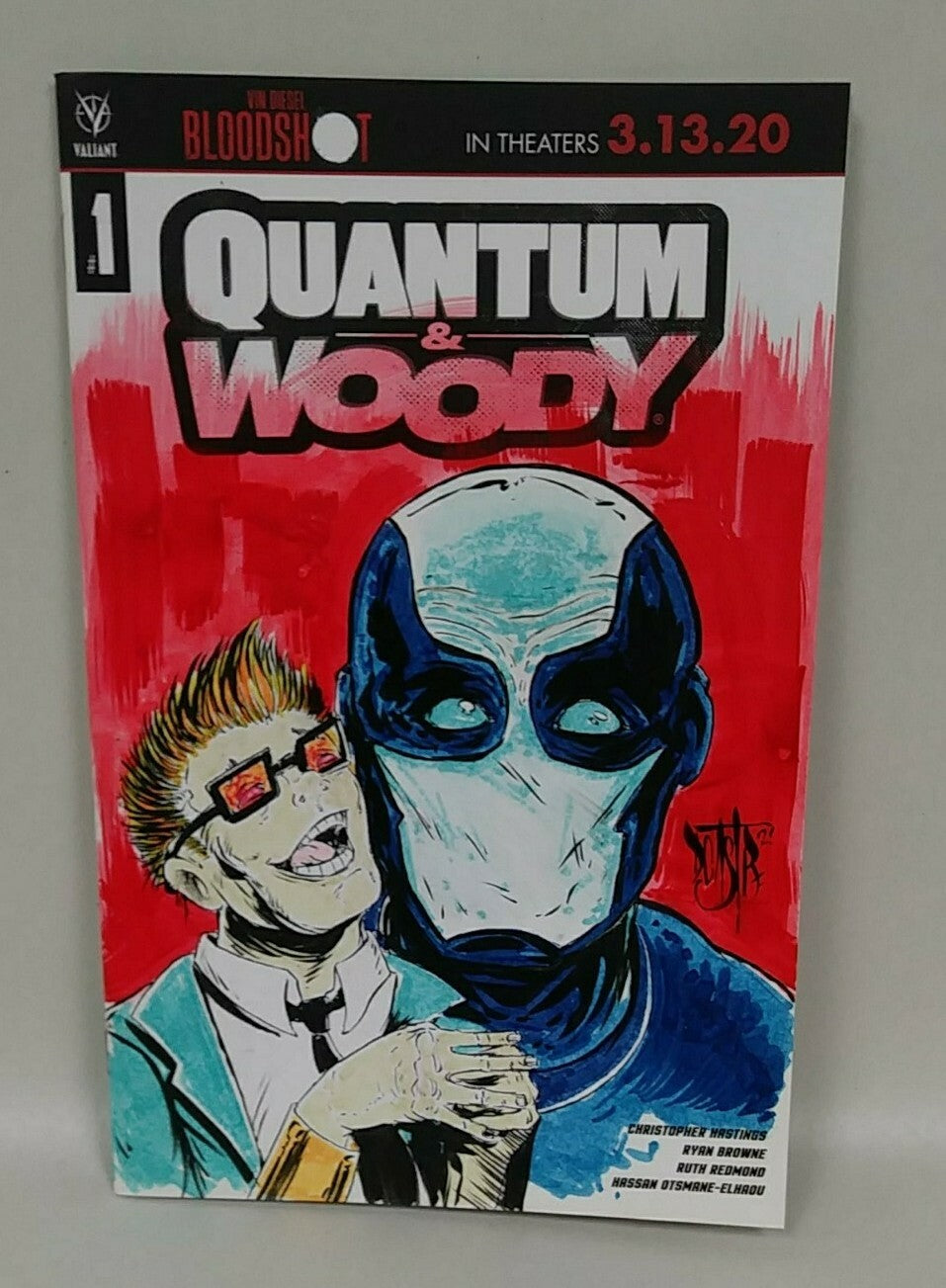 Quantum & Woody 1 Valiant 2020 Sketch Cover Variant Comic W Original DCastr Art