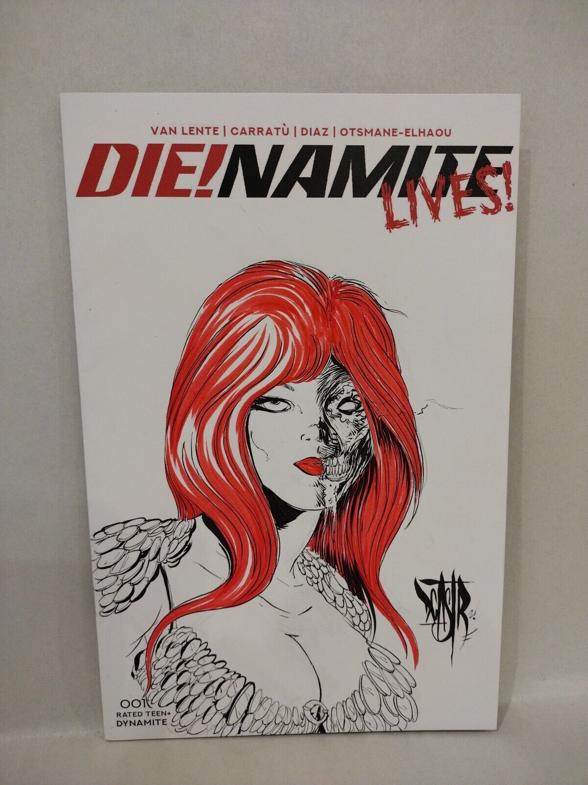 Die!namite Lives! #1 (2021) Dynamite Blank Sketch Variant Comic w Original Art