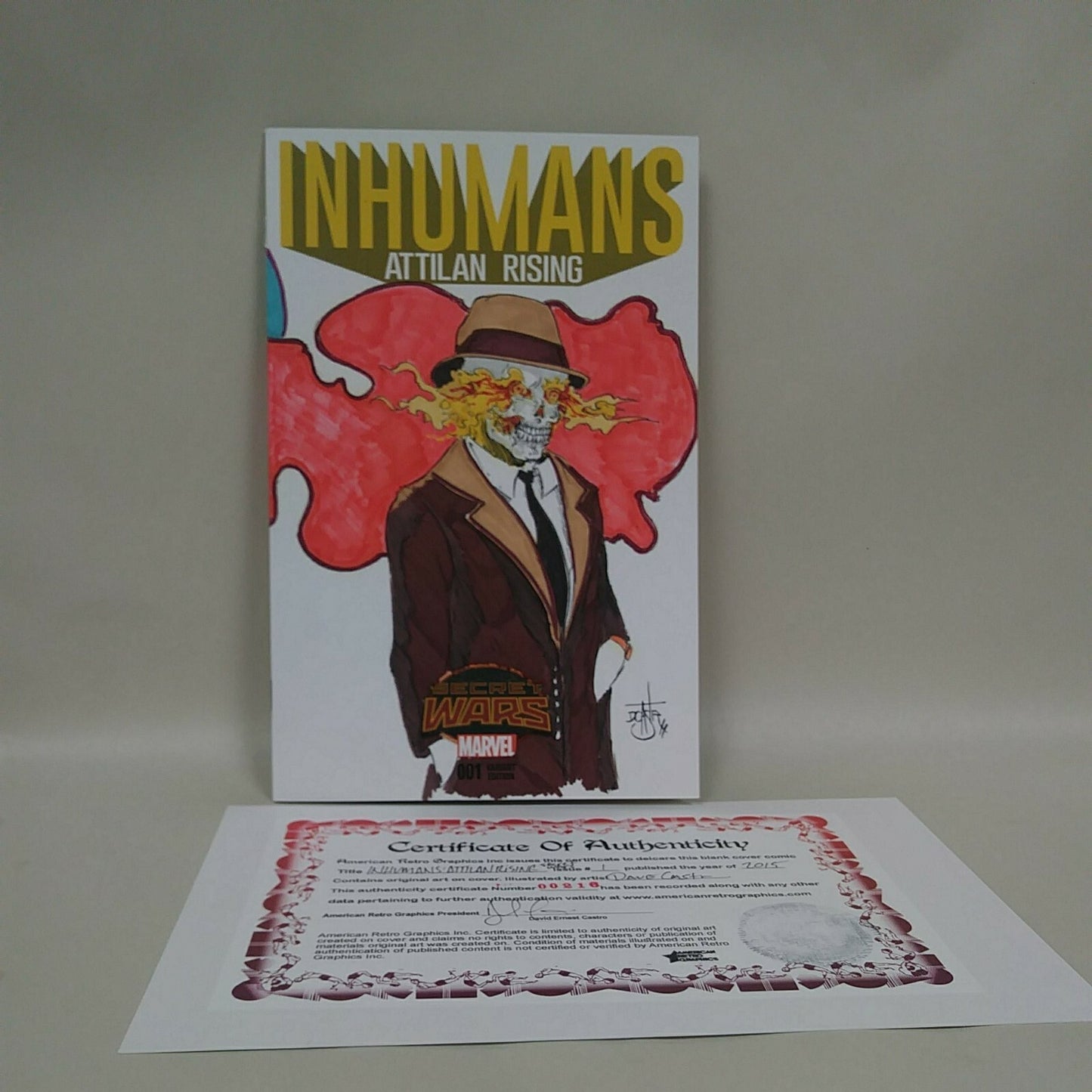 Inhumans Attilan Rising #1 (2015) Sketch Cover Var Comic W Original DCastr Art