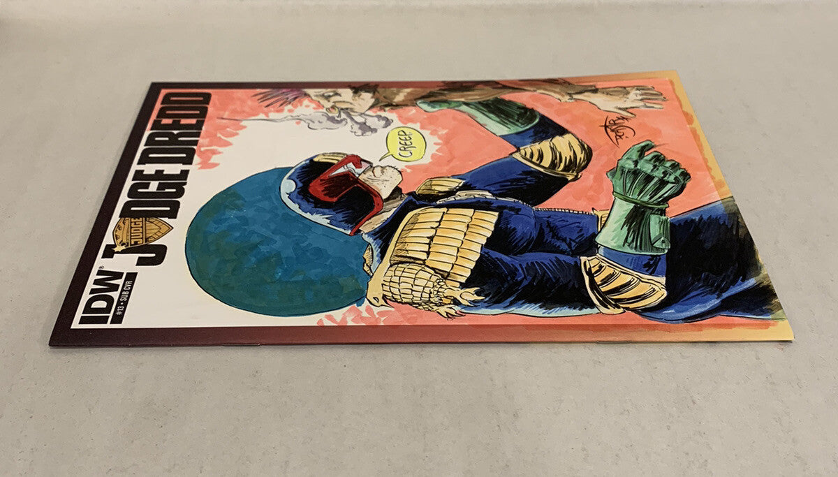 JUDGE DREDD #13 Blank Sketch Variant Cover Comic 2013 W Original Art Dave Castr