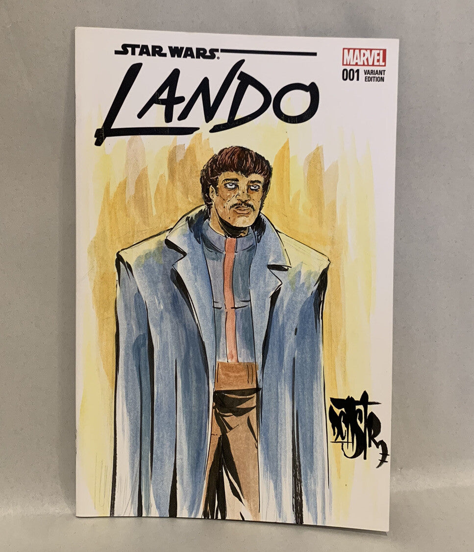 STAR WARS LANDO 1 (2015) Marvel Sketch Variant Cover Comic W Original Art DCastr