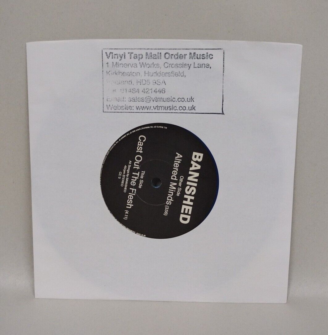 BANISHED 1993 7" Collector Club Vinyl Record w Signed Tim Vigil Art Sleeve Rare