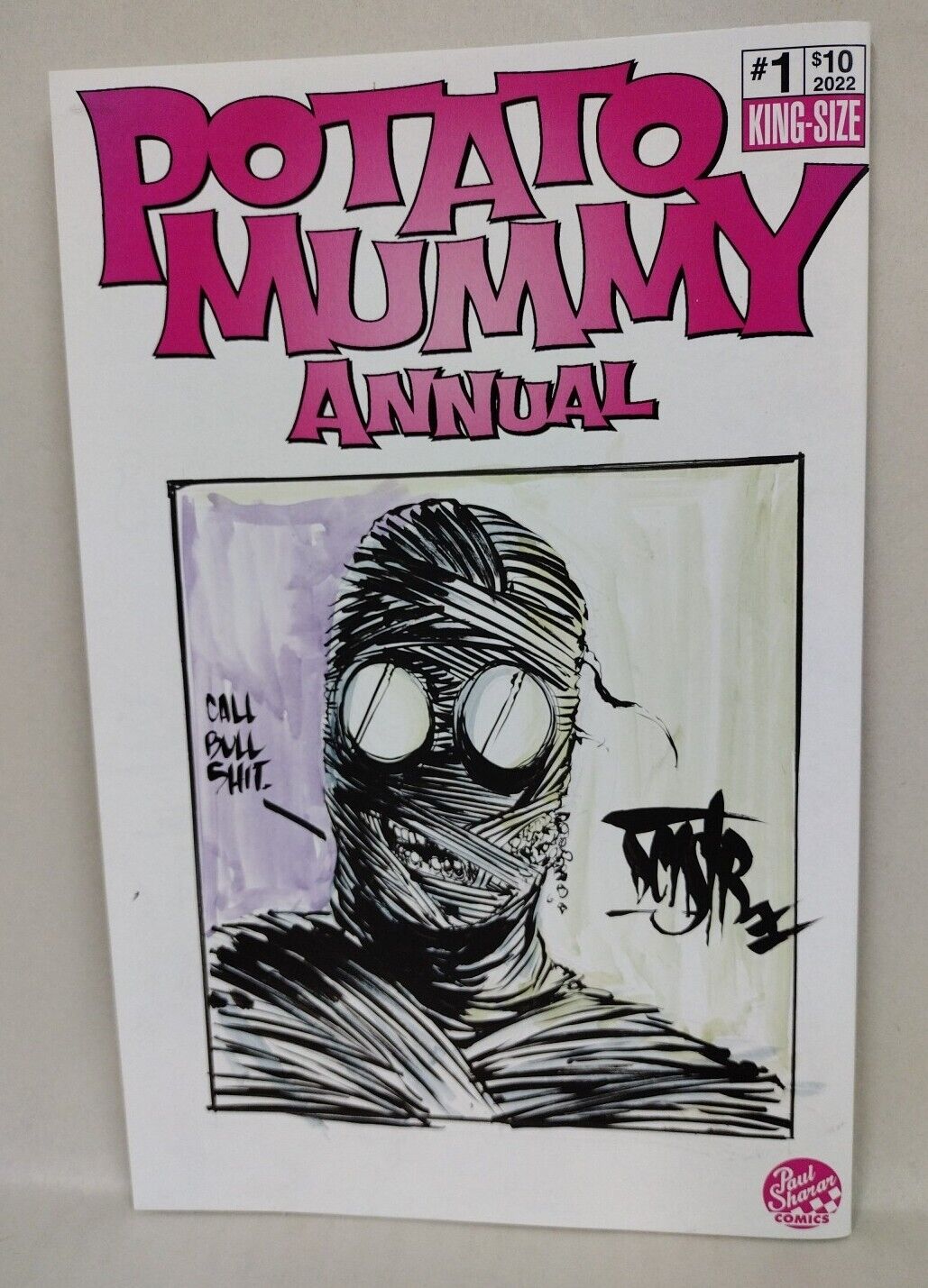 Potato Mummy Annual#1 (2022)Blank Cover Variant Comic W Original DCastr Art COA 