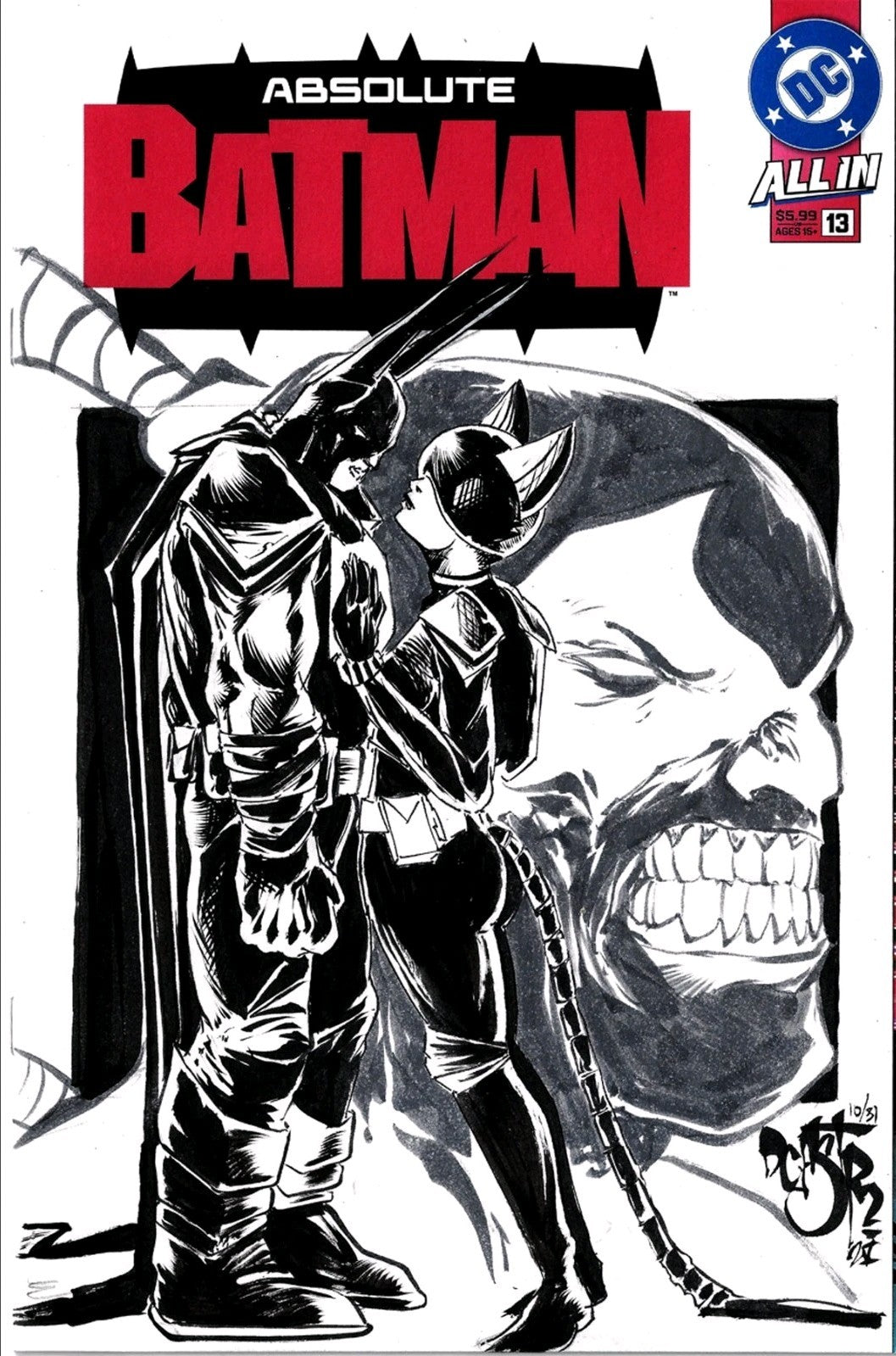 Absolute Batman 13 (2025) DC Comic Sketch Variant Cvr W Original Dave Castr Art