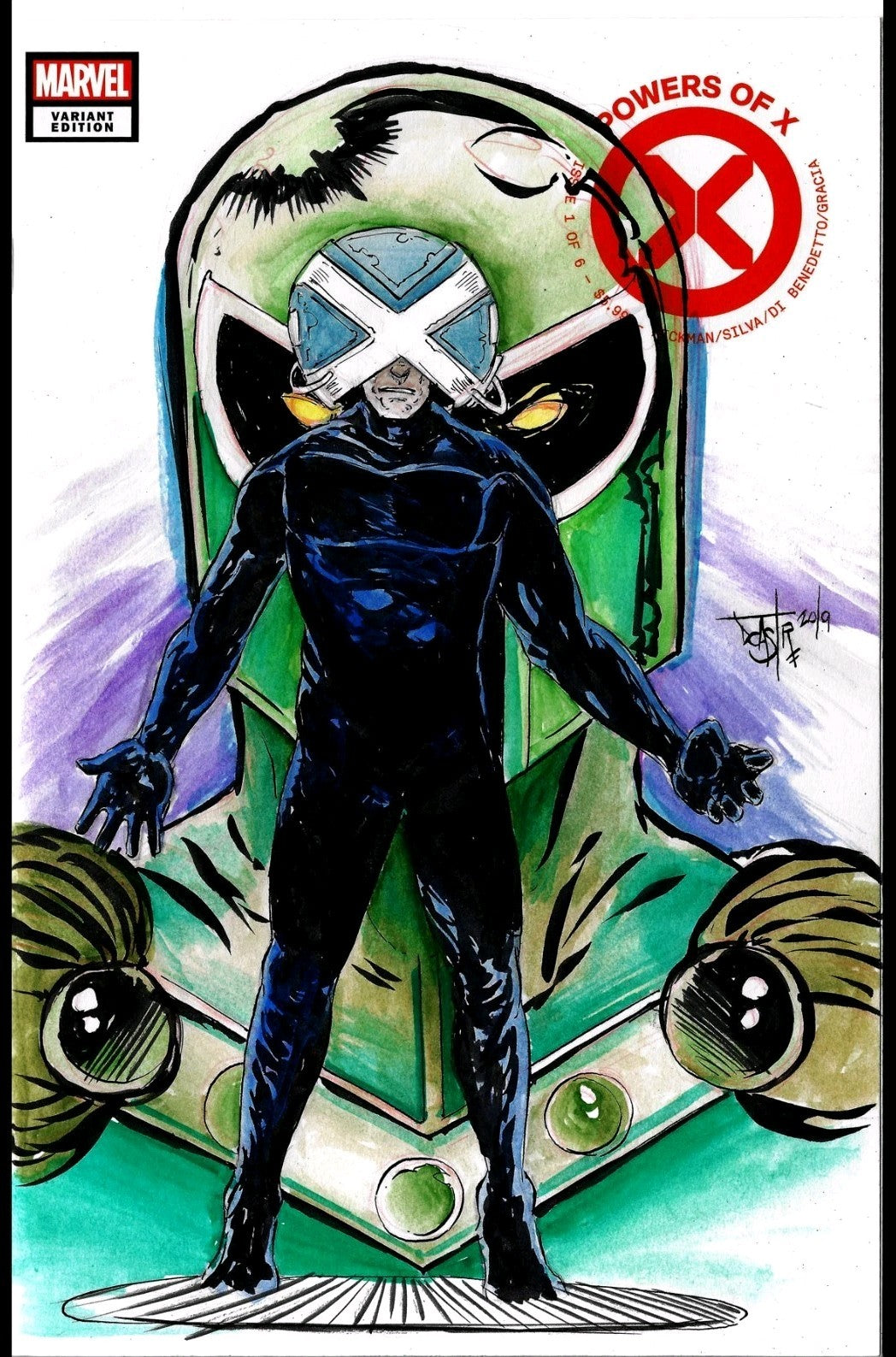 Powers of X #1 (2019) Marvel Sketch Cover Variant Comic w Original Art DCastr 