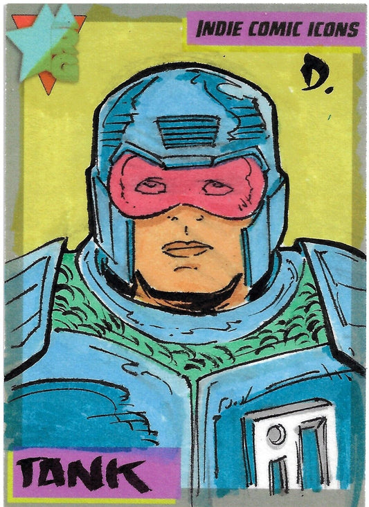 Indie Comic Icons (2023) ARG Sketch Card w Original DNAgent Tank Art DCastr
