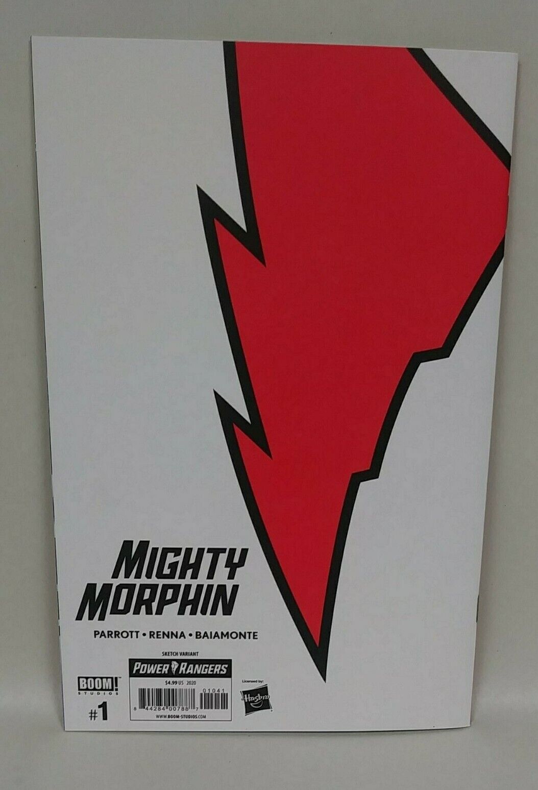 MMPR #1 (2020) Red Blank Cover Variant Comic W Ninja Steel Red art