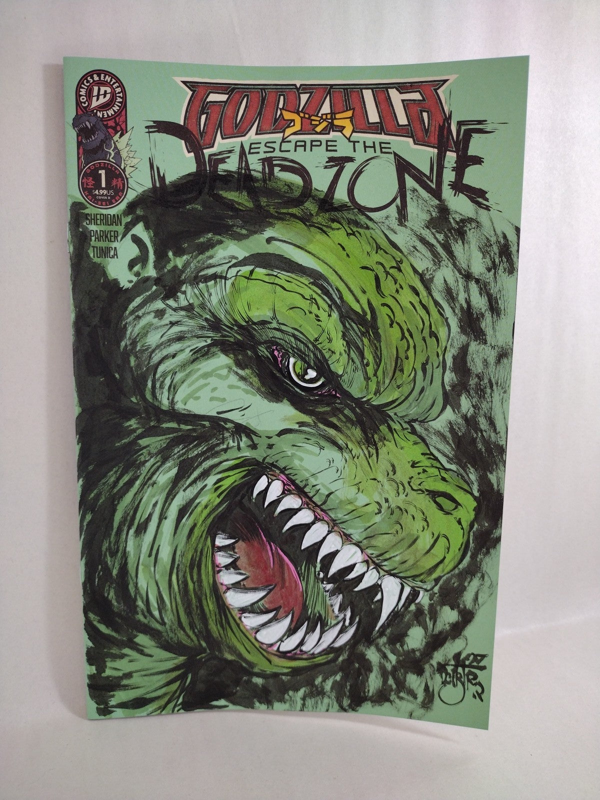 Godzilla Escape The Dead Zone #1 IDW Sketch Cover Comic W Original DCastr Art