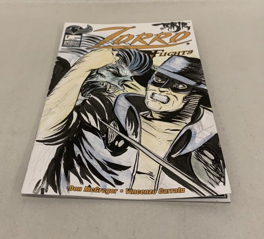 ZORRO FLIGHTS #1 Blank Sketch Variant Cover Comic 2021 W Original Art Dave Castr