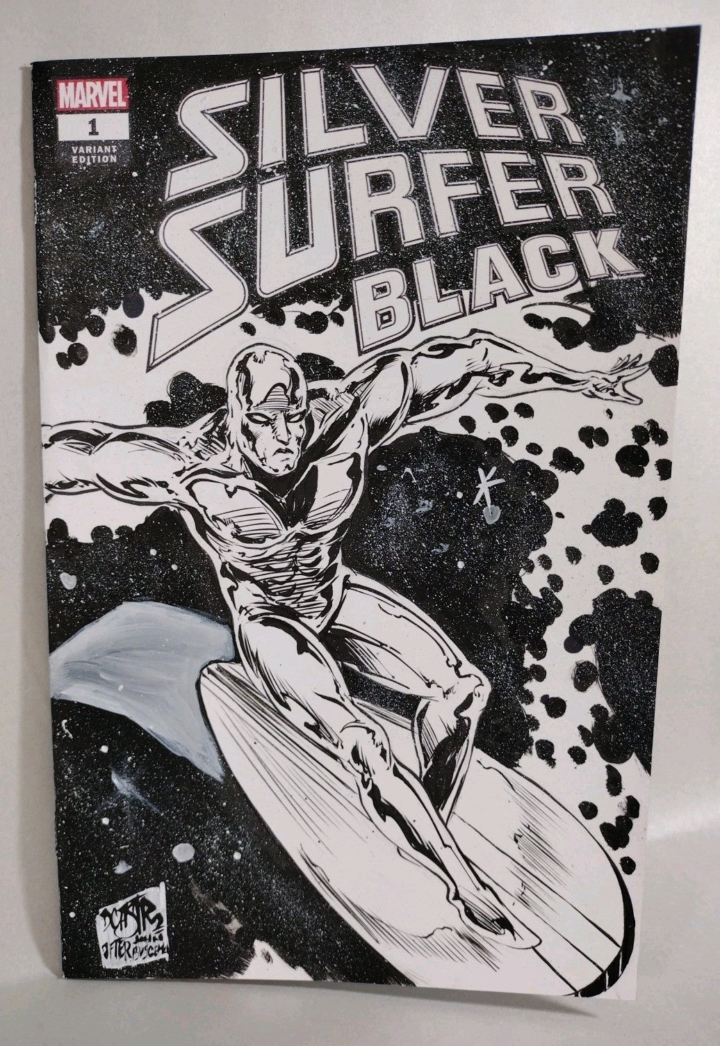Silver Surfer Black (2019) Marvel Sketch Cover Variant W Original Dave Castr Art