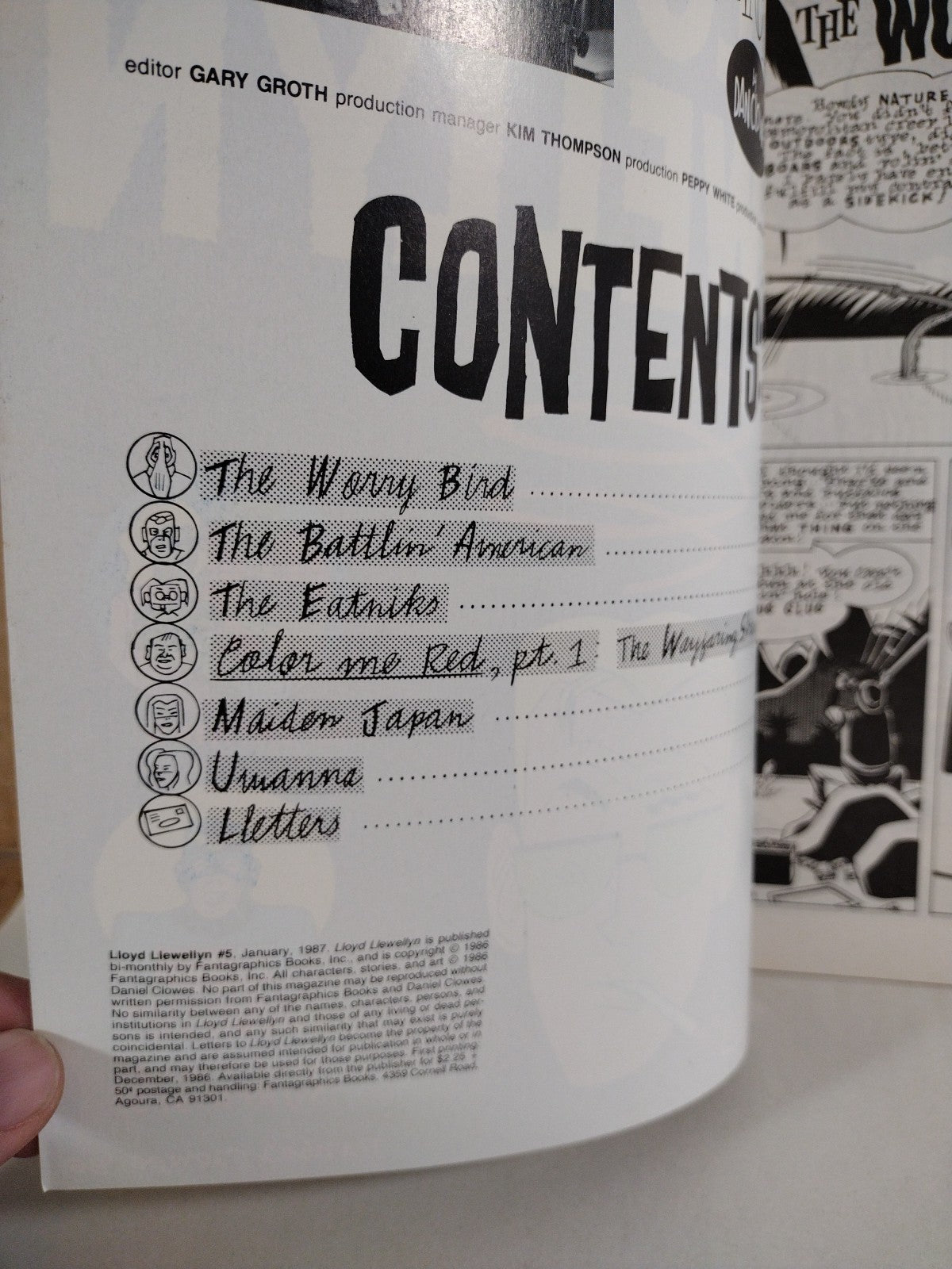 Lloyd Llewellyn (1986) #5 Daniel Clowes Fantagraphics Comic Magazine 1st Print 