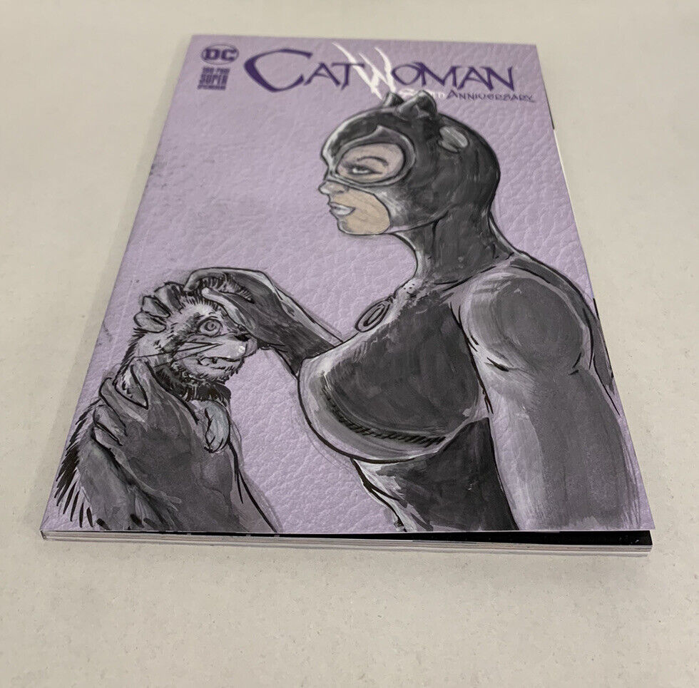 CATWOMAN 80TH ANNIVERSARY SUPER SPEC #1 Blank Variant Cover Comic W Original Art