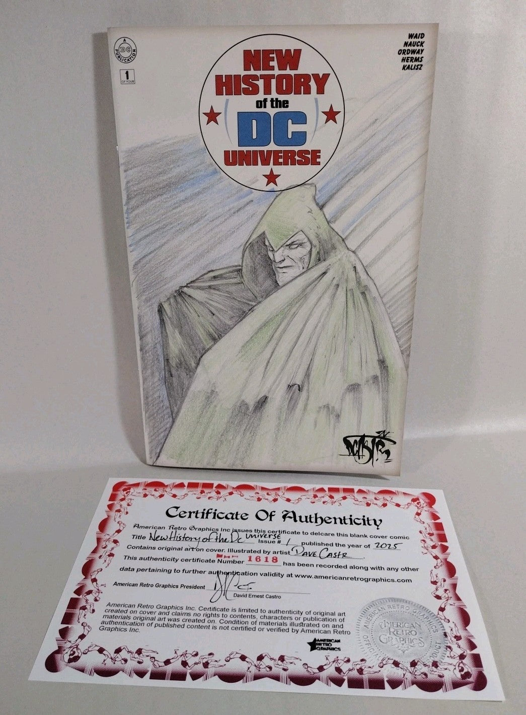 New History Of The DC Universe #1 Sketch Cover Var Comic W Original DCastr Art
